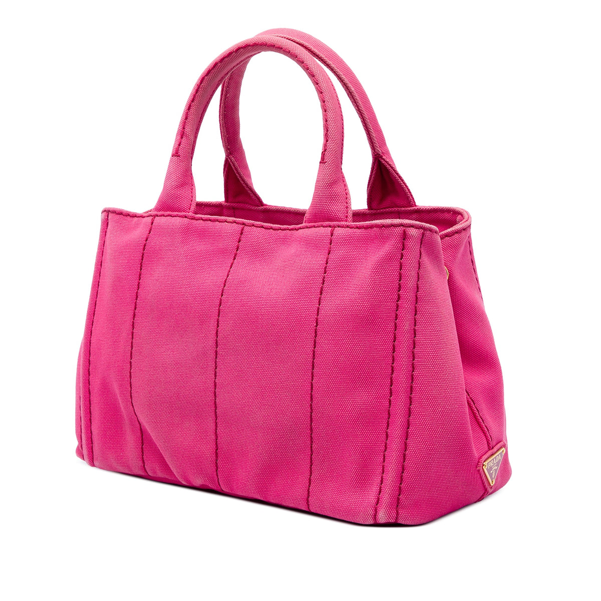 Prada Small Canvas Canapa Logo Tote — Pink