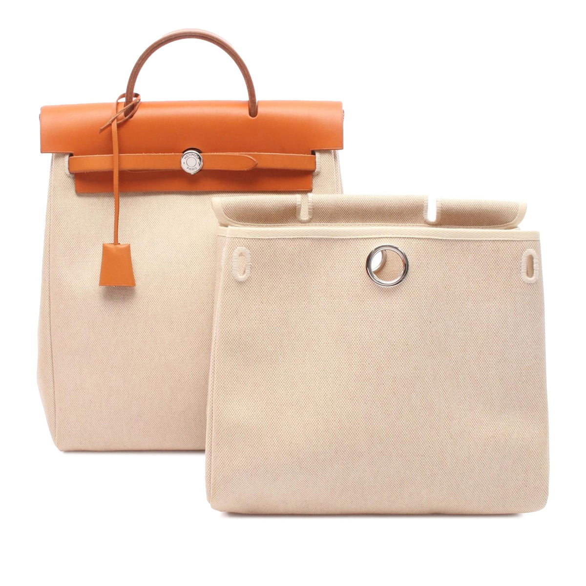 Hermès Toile Herbag Backpack PM — Beige