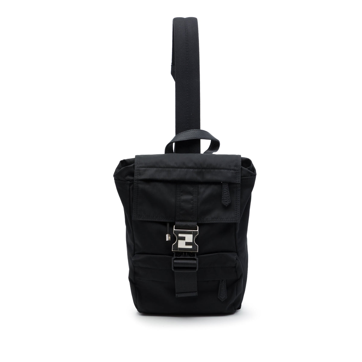 Fendi Small Fendiness Econyl Nylon Backpack — Black