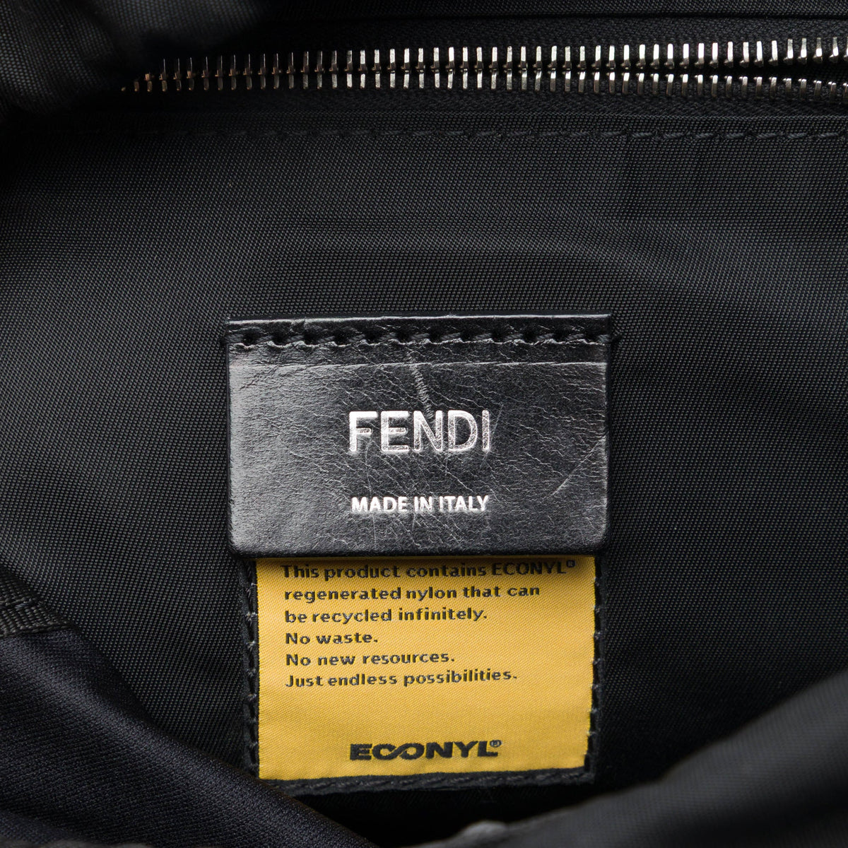Fendi Small Fendiness Econyl Nylon Backpack — Black
