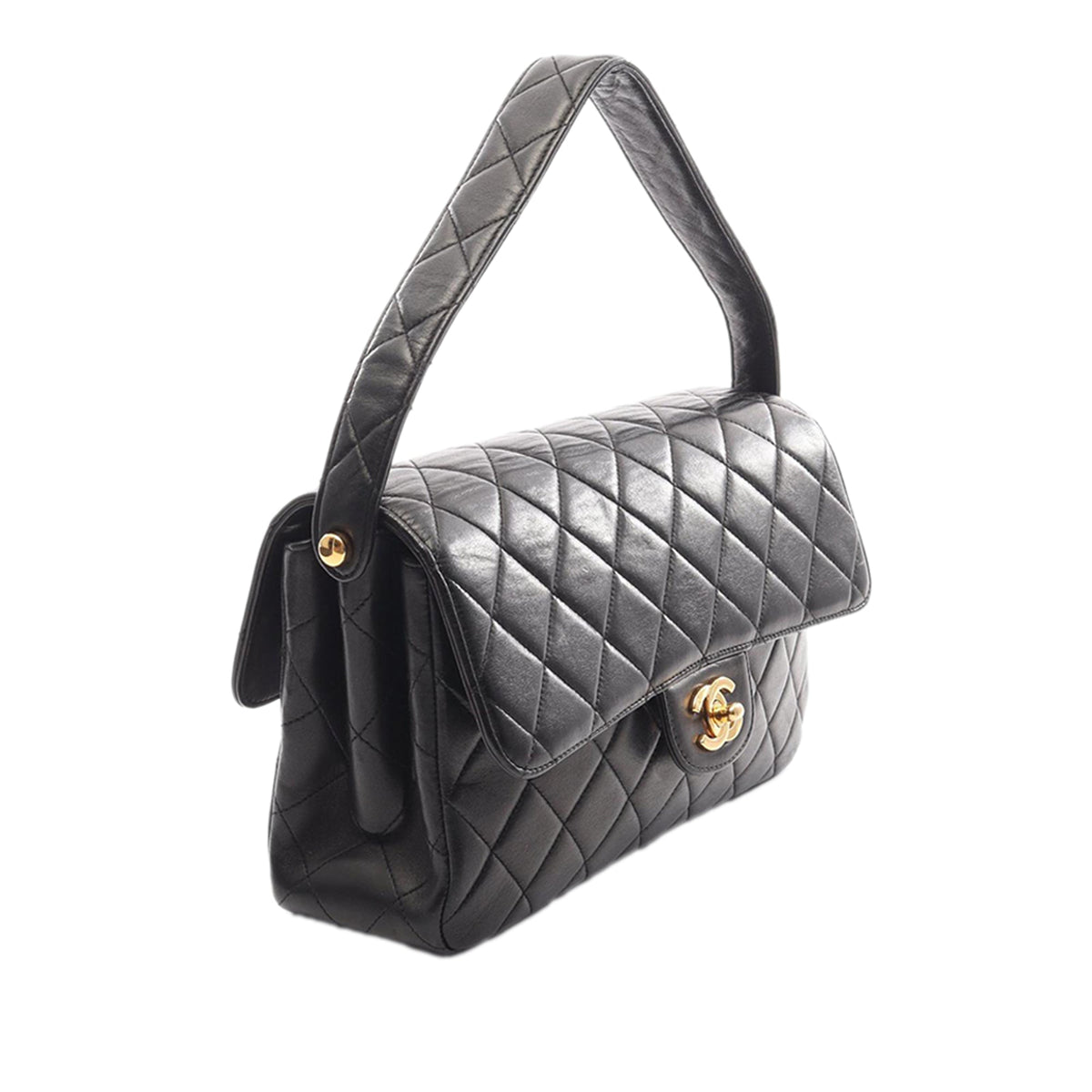 Chanel Quilted Lambskin Double Sided Flap — Black