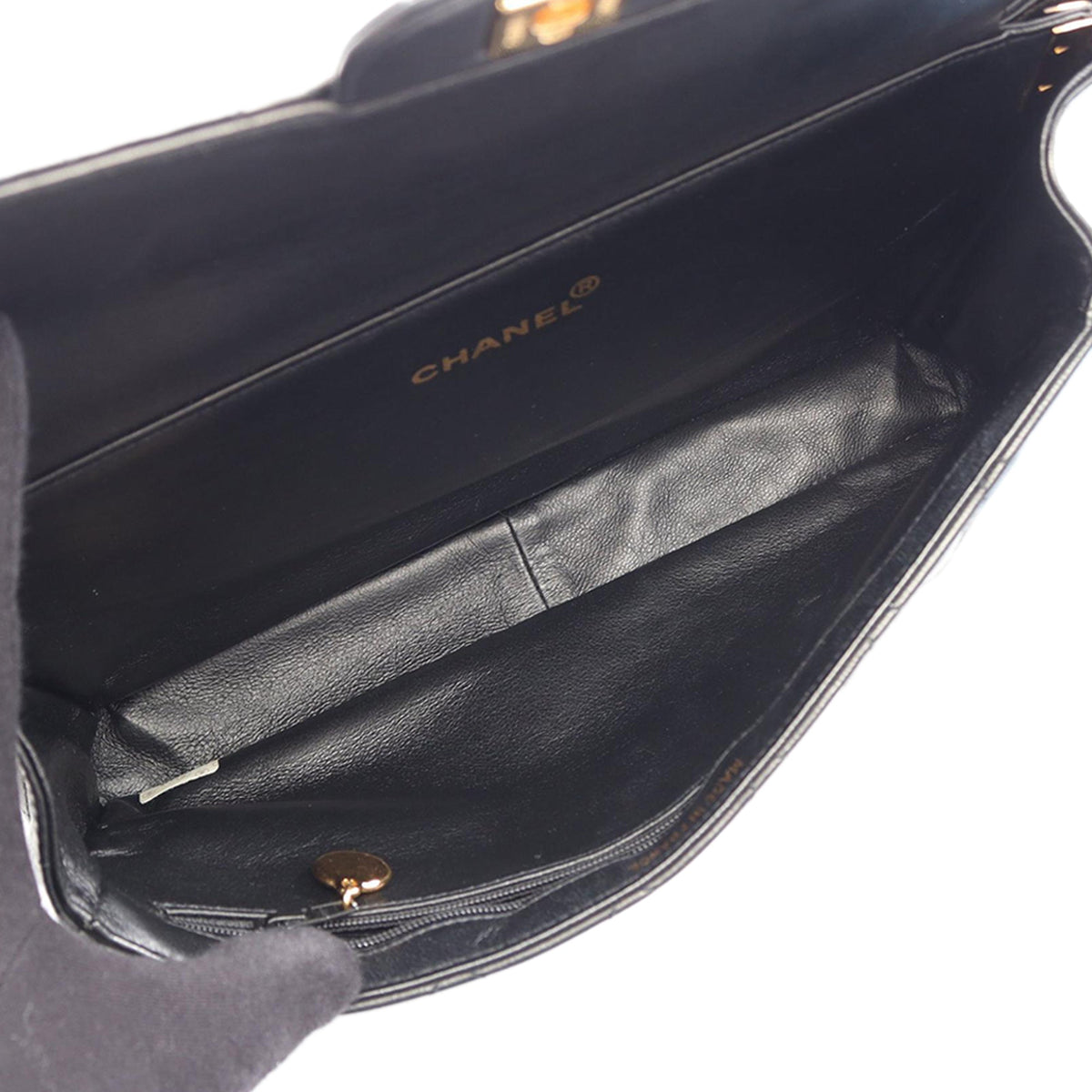 Chanel Quilted Lambskin Double Sided Flap — Black