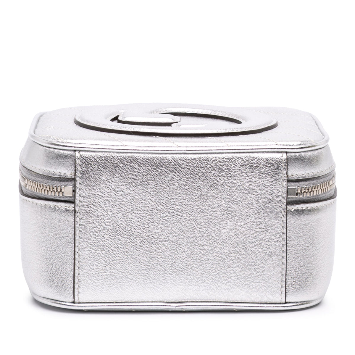 Gucci Matelasse Metallic Calfskin Blondie Top Handle Satchel — Silver