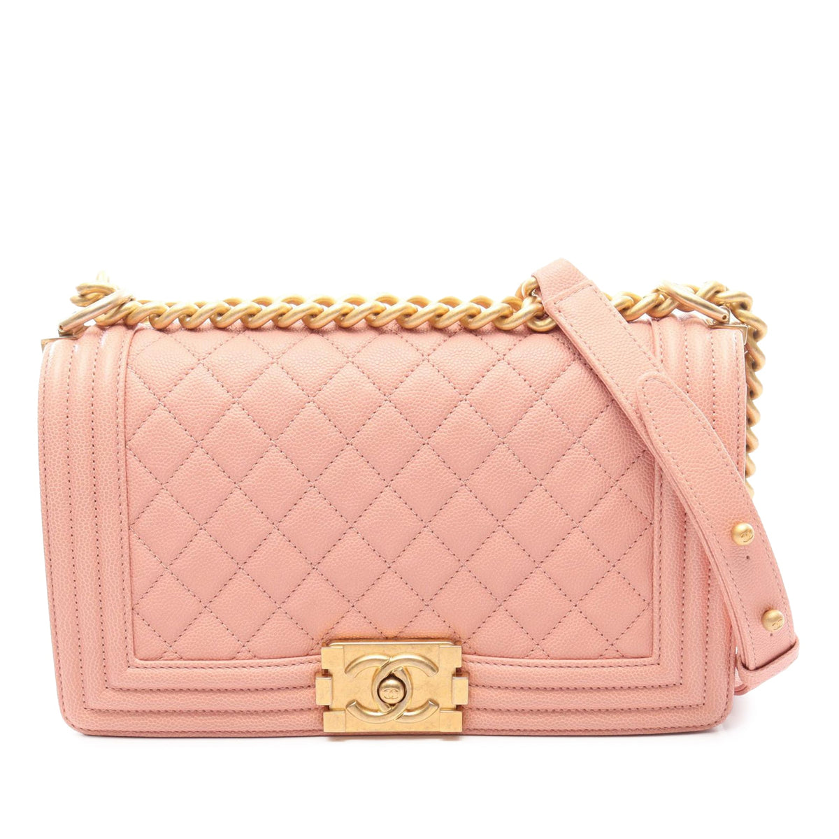 Chanel Old Medium Quilted Caviar Boy Flap