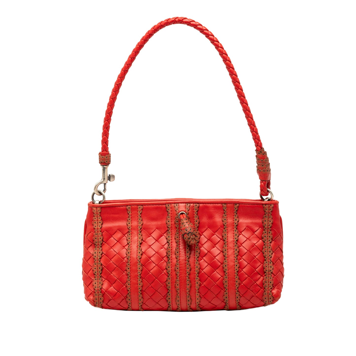 Bottega Veneta Leather Intrecciato Stripe Shoulder Bag