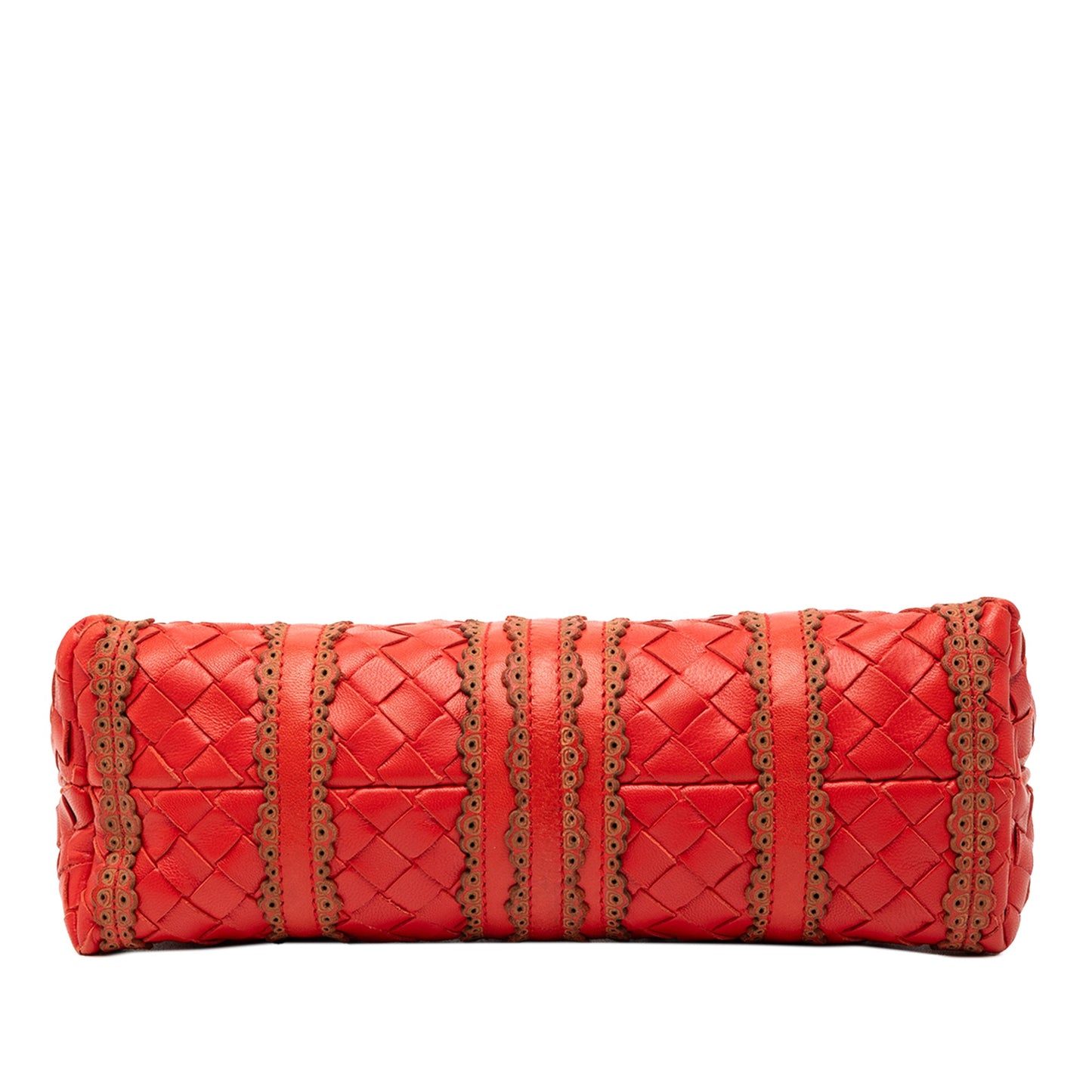 Bottega Veneta Leather Intrecciato Stripe Shoulder Bag