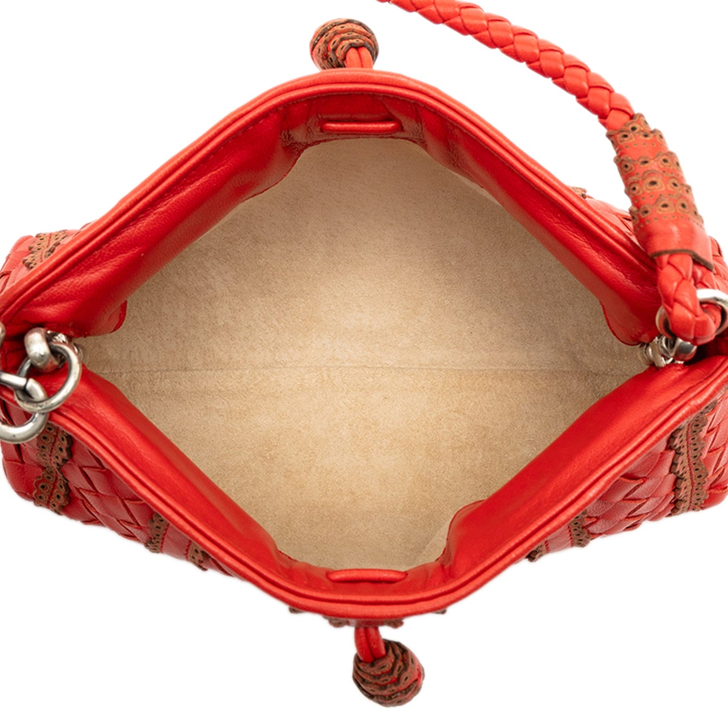 Bottega Veneta Leather Intrecciato Stripe Shoulder Bag