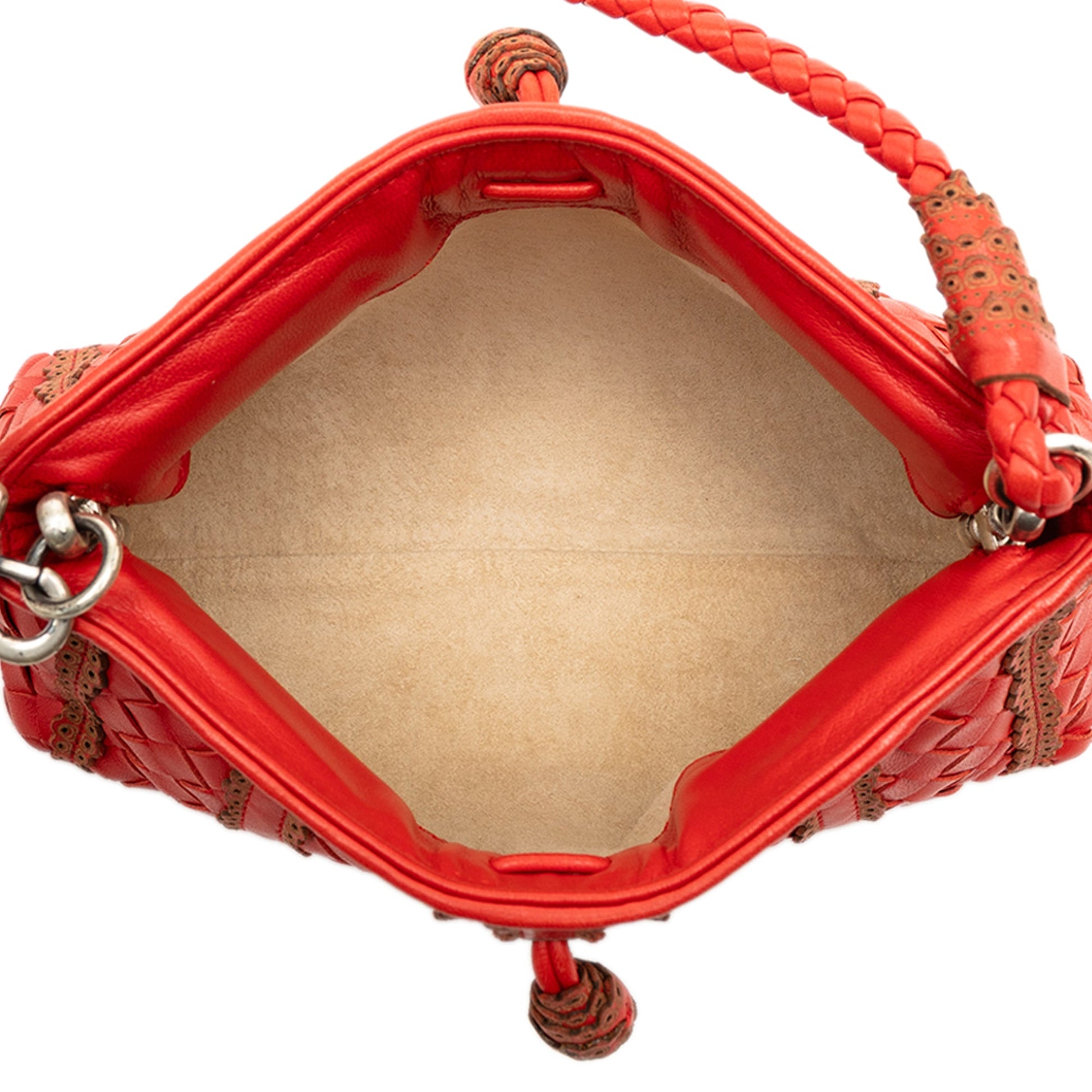 Bottega Veneta Leather Intrecciato Stripe Shoulder Bag