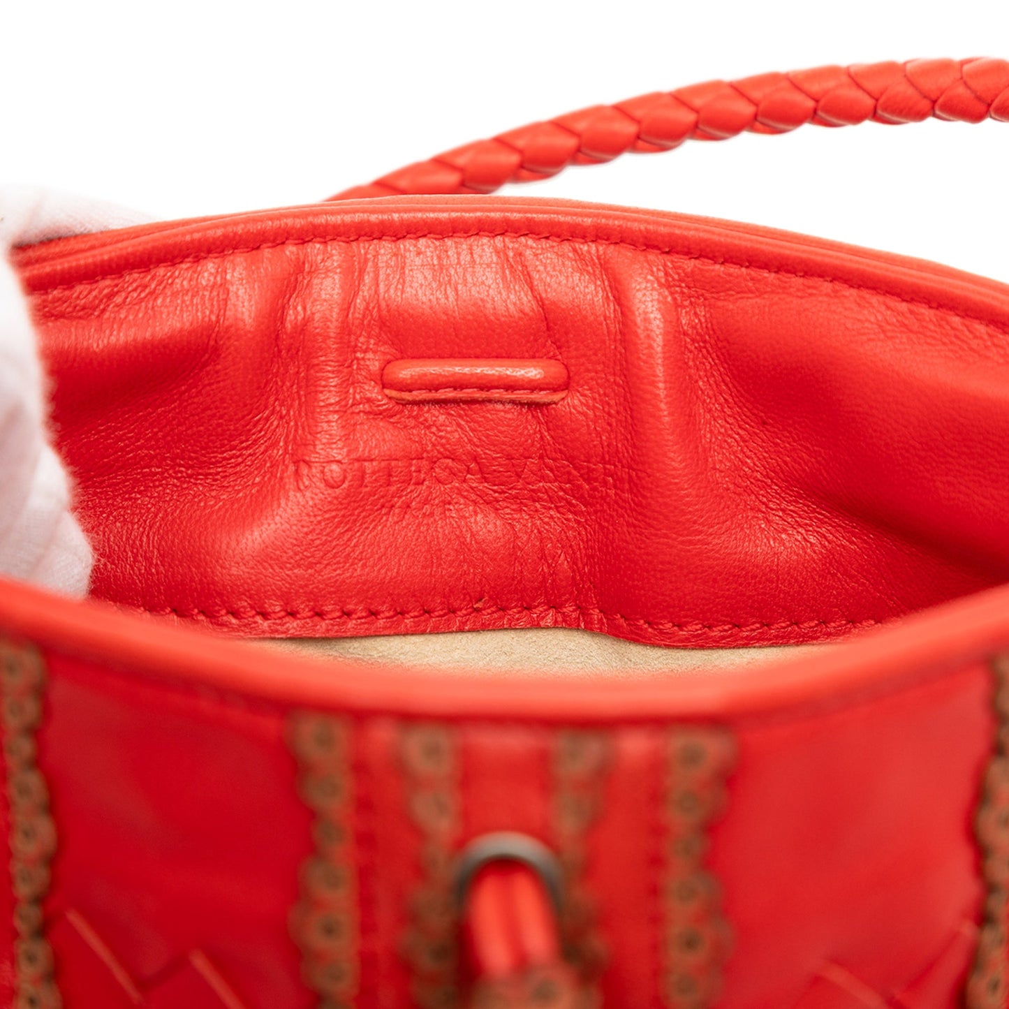 Bottega Veneta Leather Intrecciato Stripe Shoulder Bag