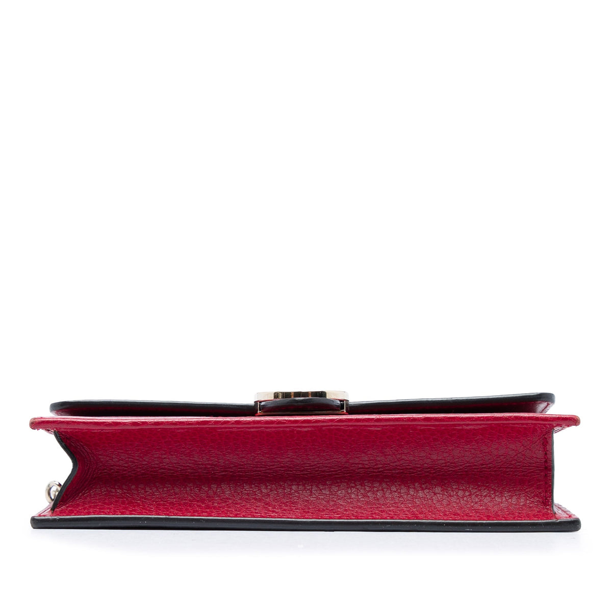 Gucci Dollar Calfskin Interlocking G Wallet on Chain — Red