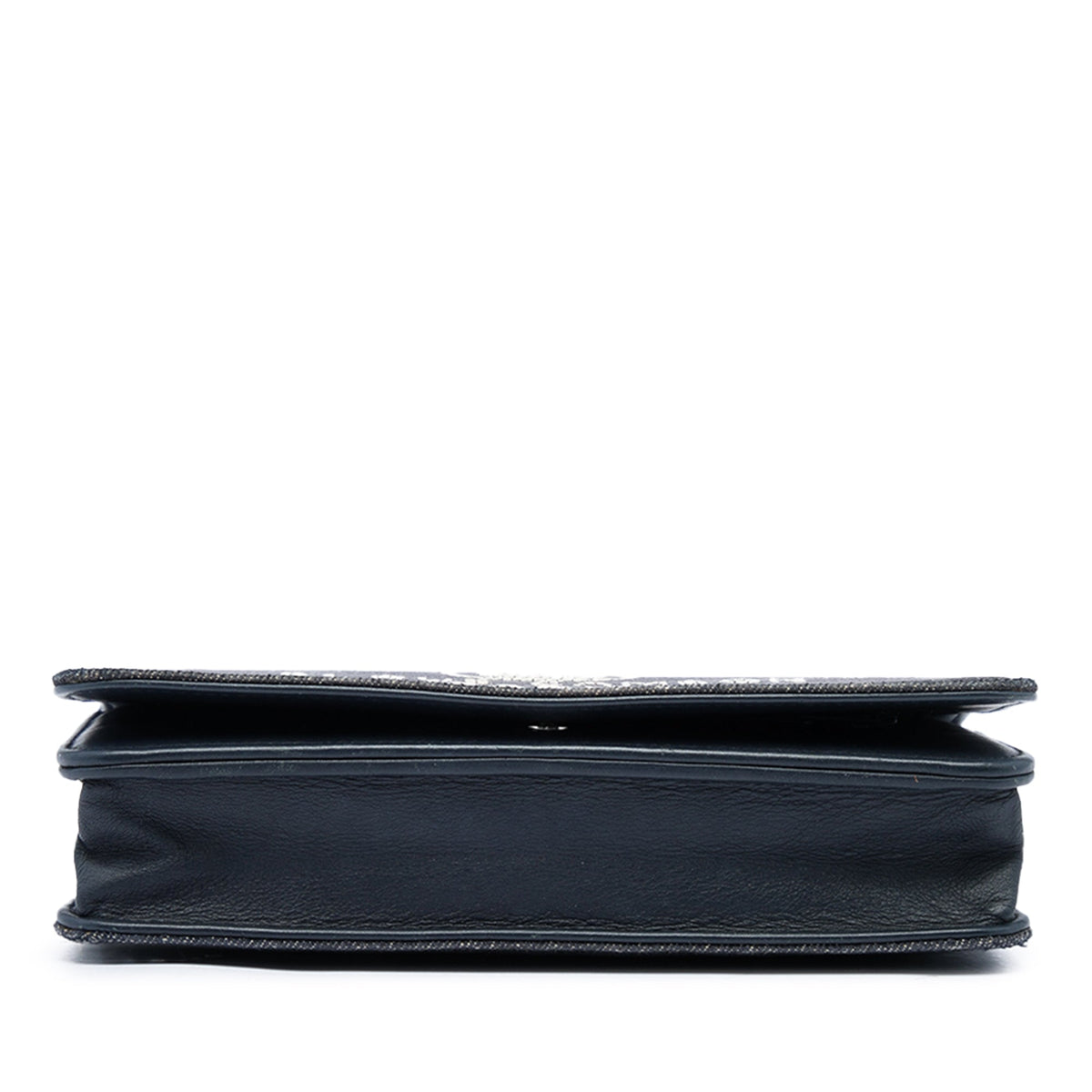 Chanel Denim Deauville Wallet On Chain — Blue