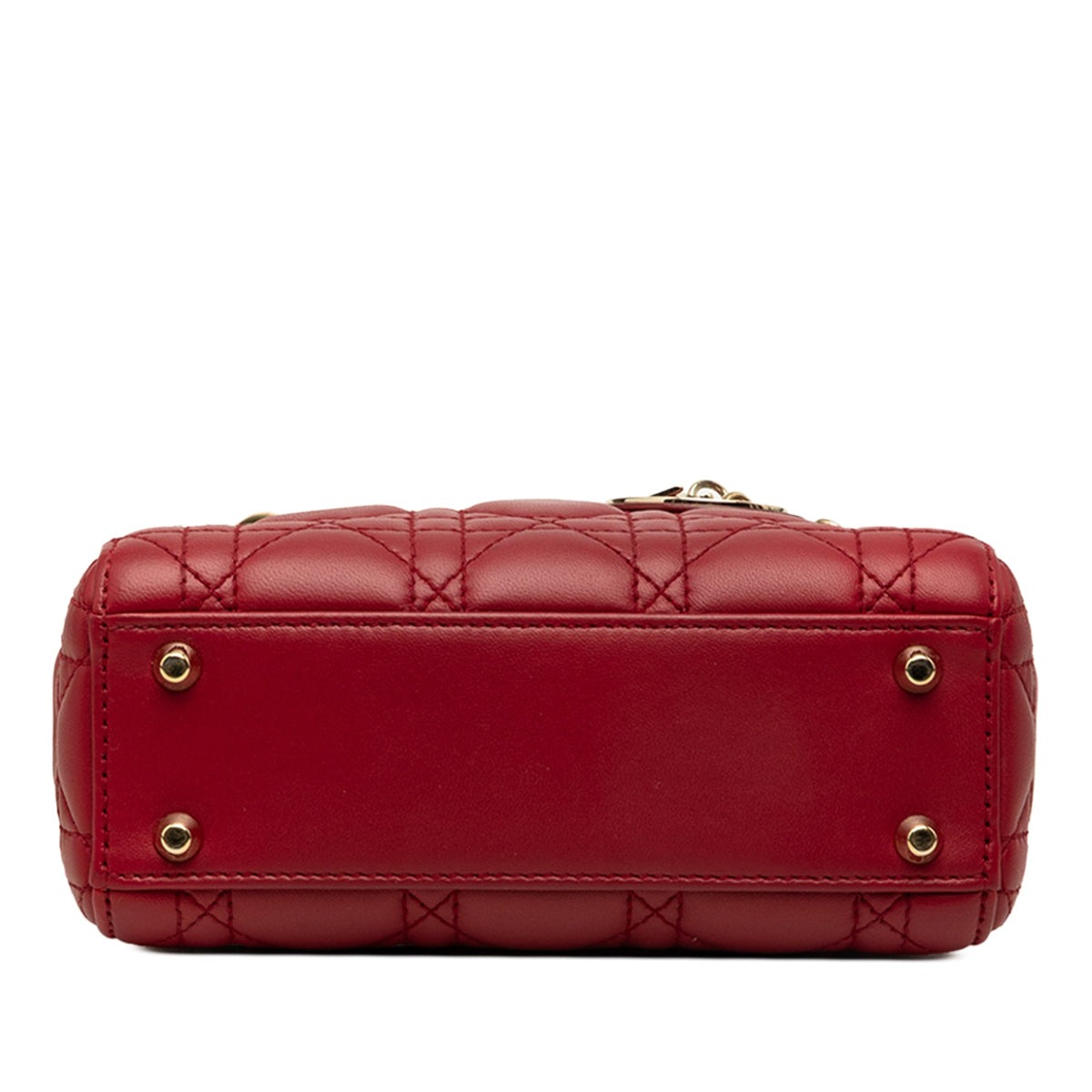 Dior Mini Lambskin Cannage Lady Dior — Red