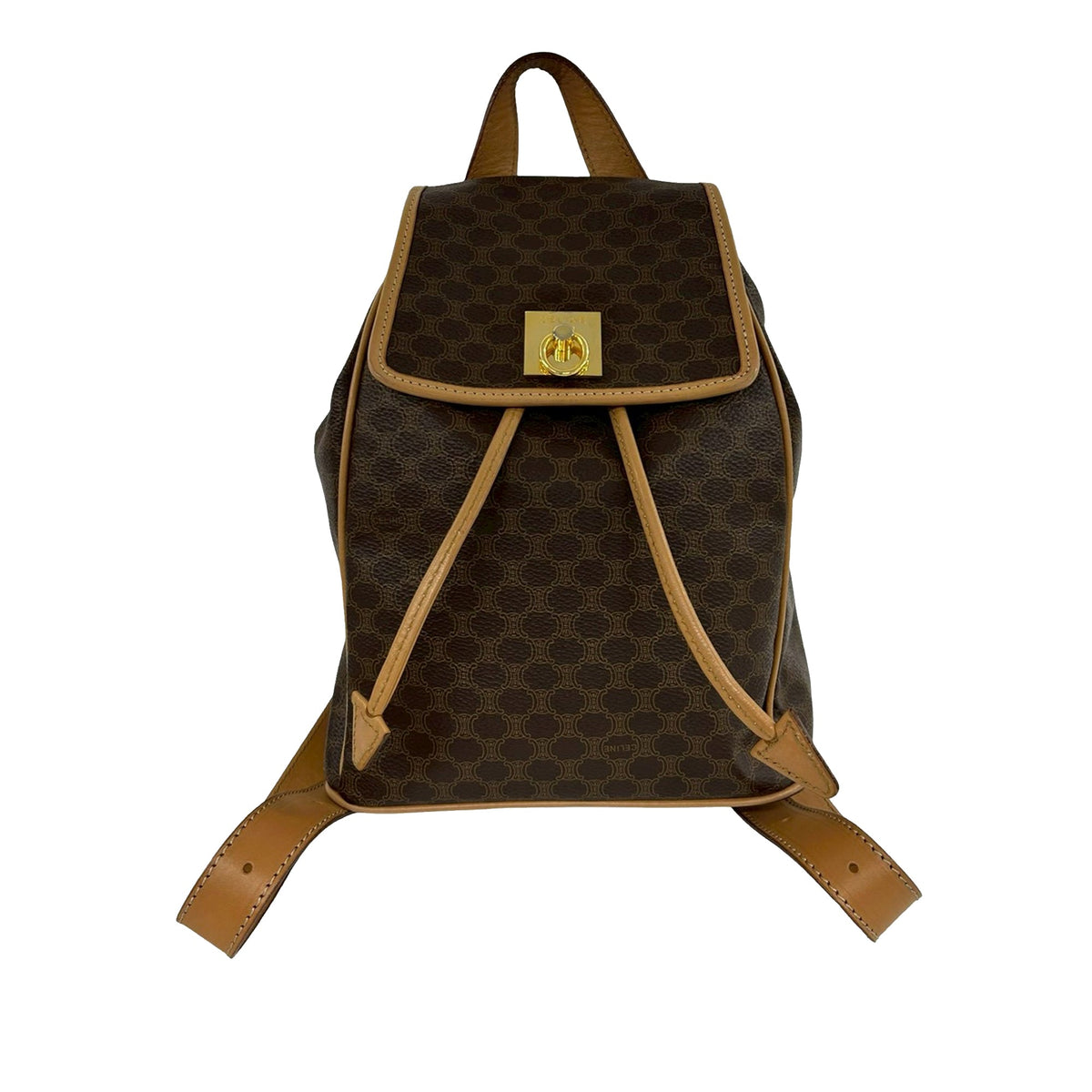 Celine Macadam Coated Canvas Drawstring Backpack