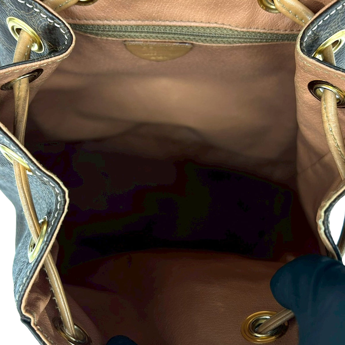 Celine Macadam Coated Canvas Drawstring Backpack