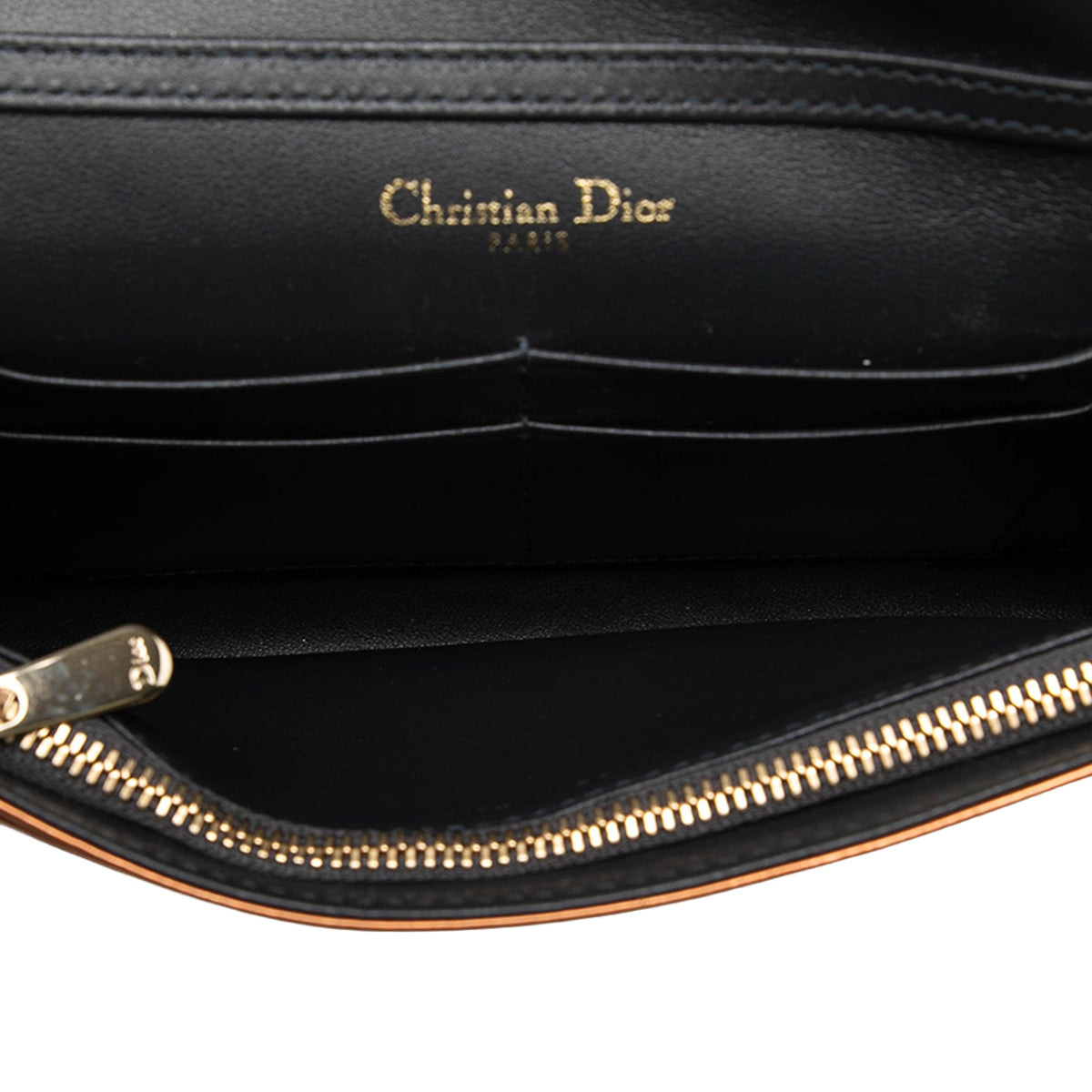 Dior Metallic Patent Microcannage Diorama Wallet on Chain