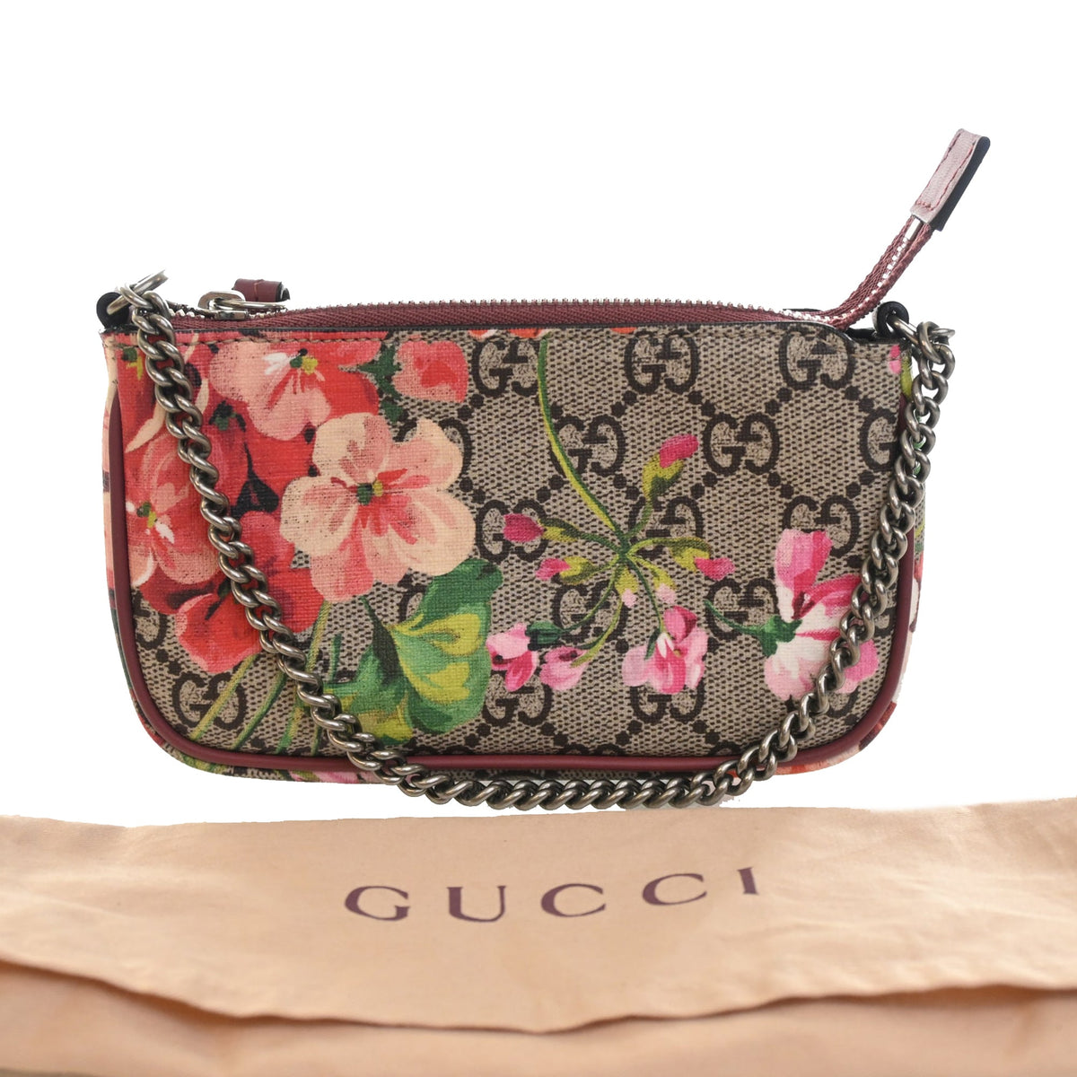 Gucci Mini GG Supreme Blooms Chain Pochette