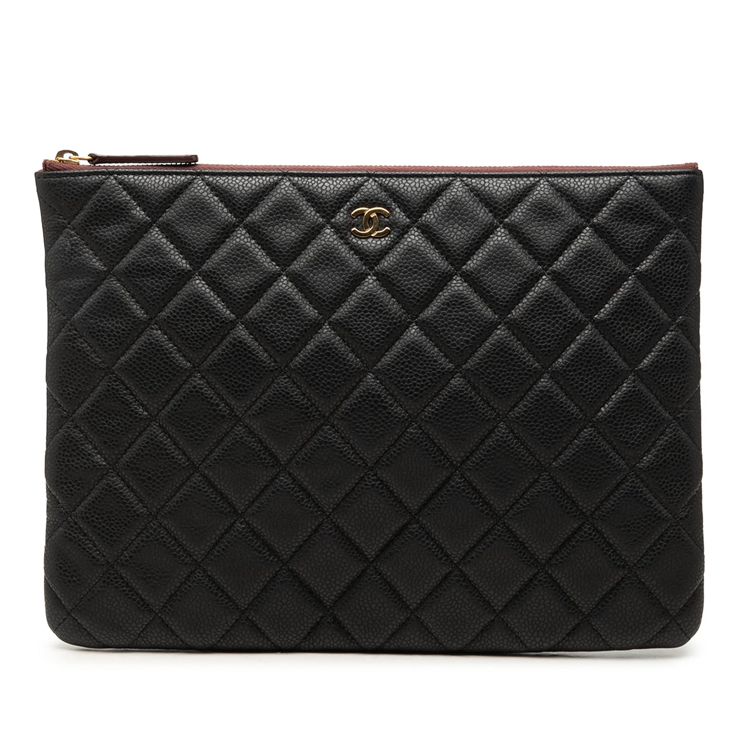 Chanel Medium Quilted Caviar O Case Clutch