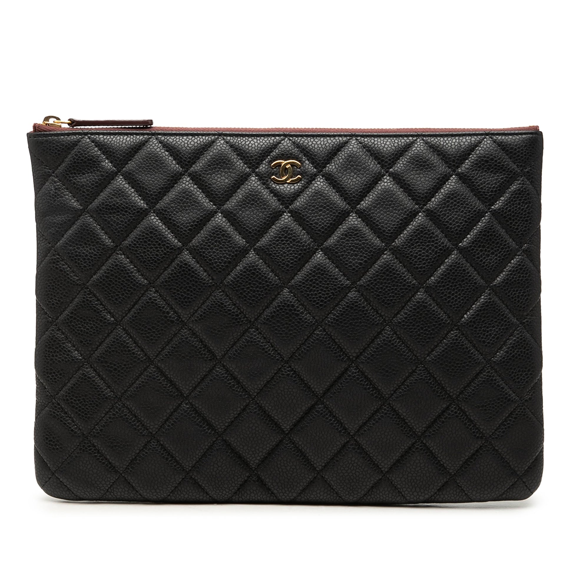 Chanel Medium Quilted Caviar O Case Clutch
