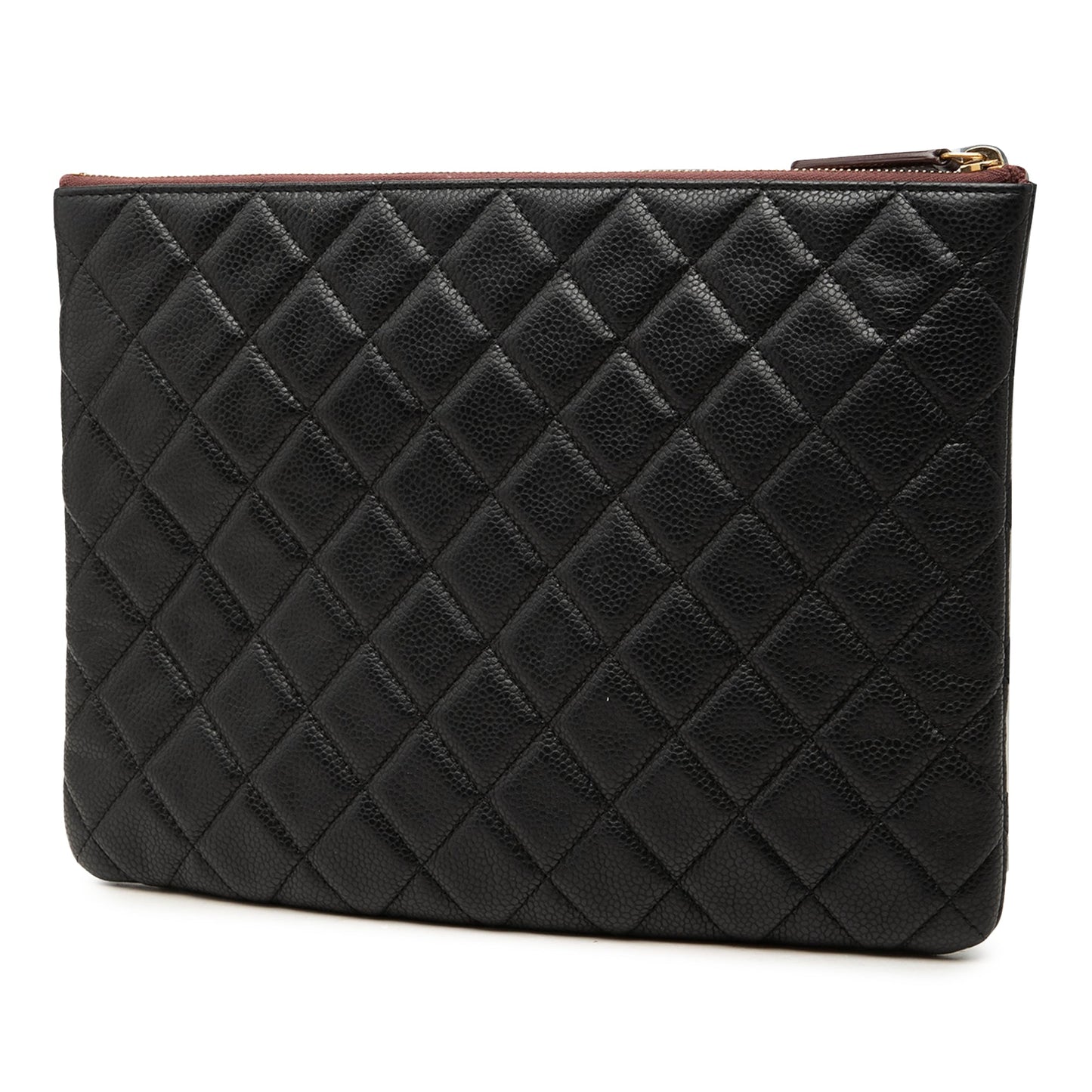 Chanel Medium Quilted Caviar O Case Clutch