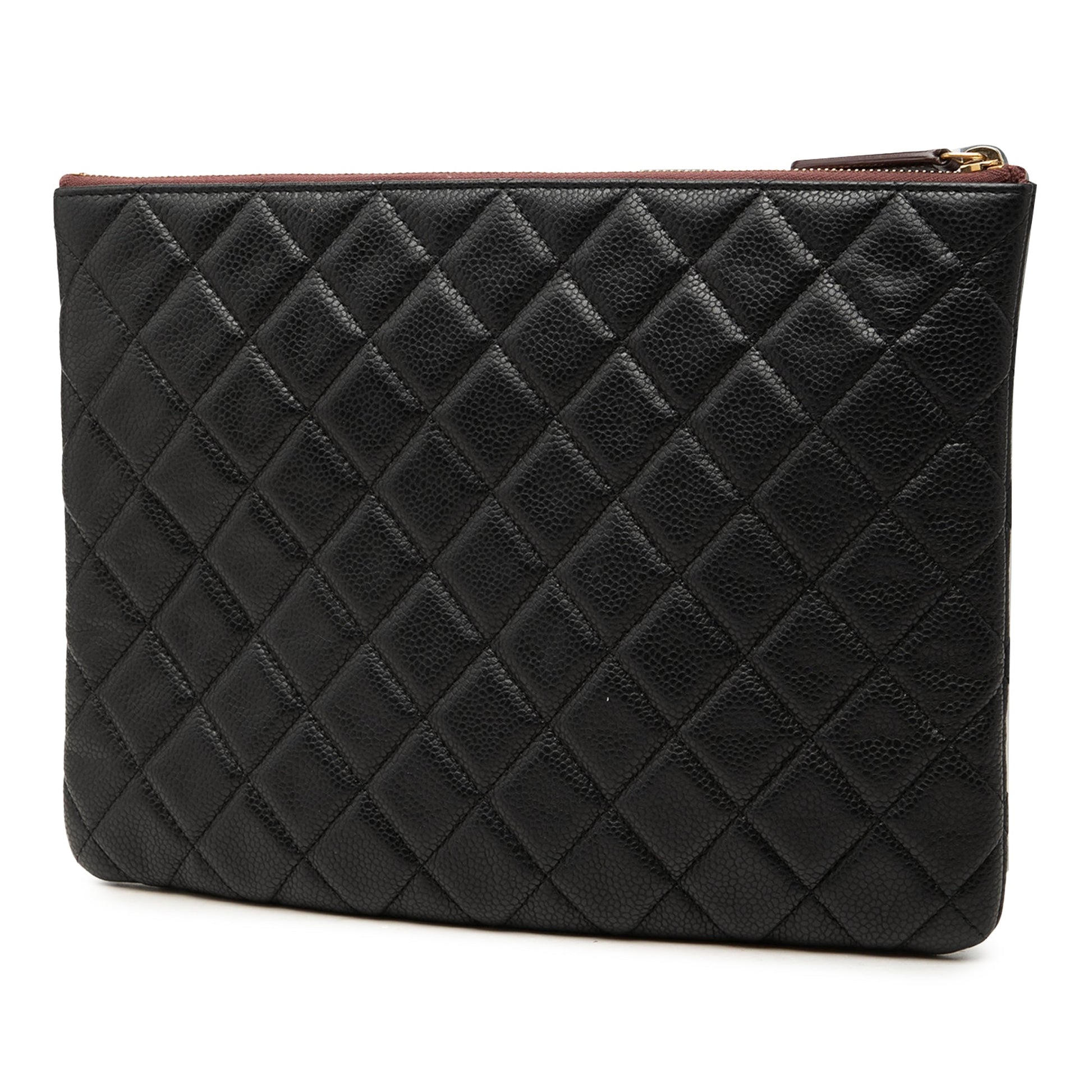 Chanel Medium Quilted Caviar O Case Clutch