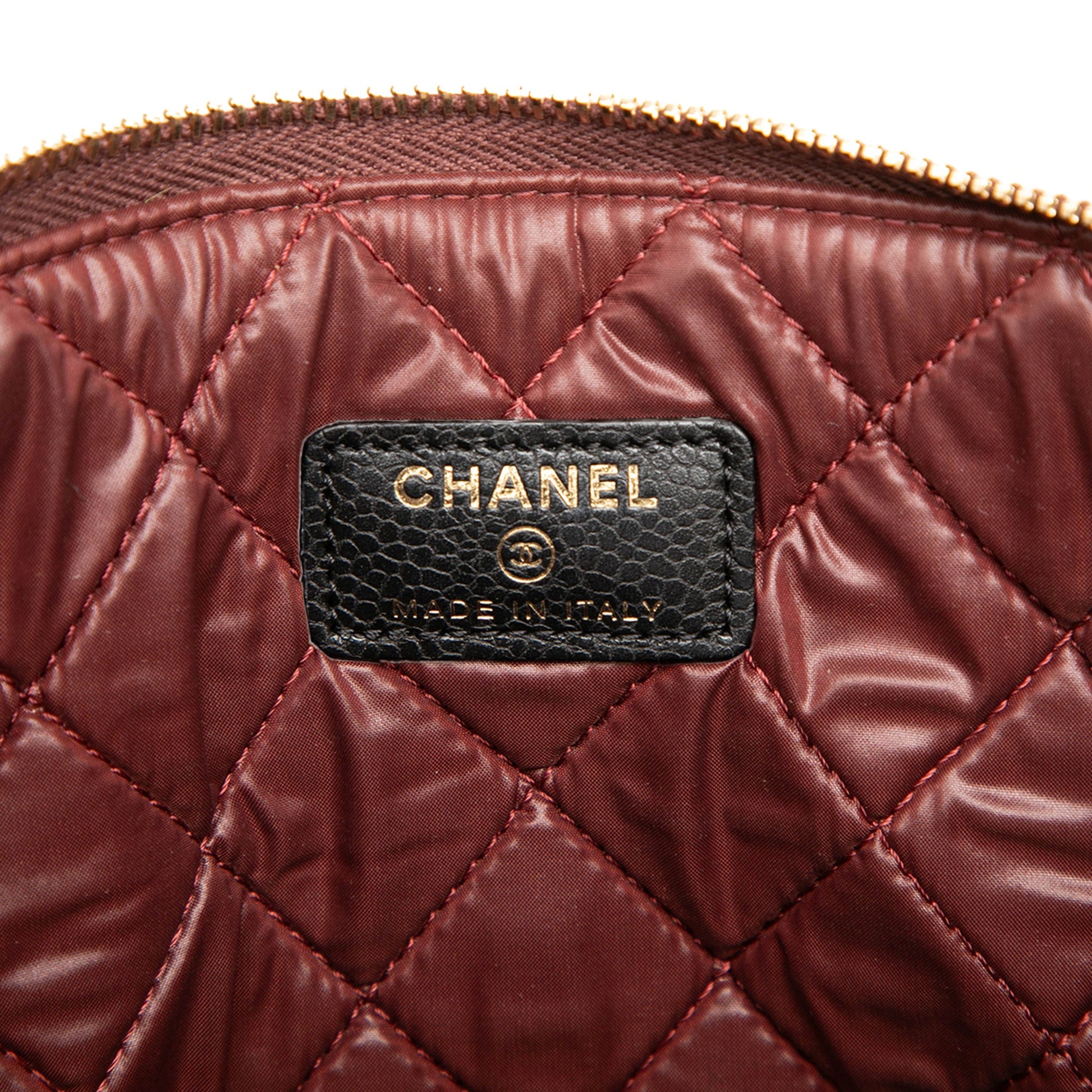 Chanel Medium Quilted Caviar O Case Clutch