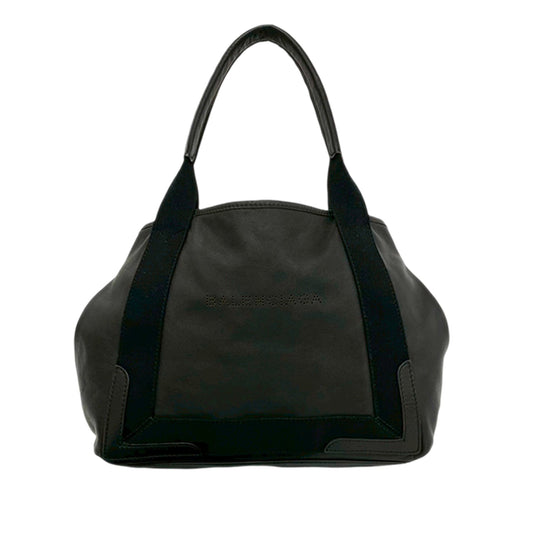 Balenciaga Calfskin Perforated Navy Cabas Tote XS