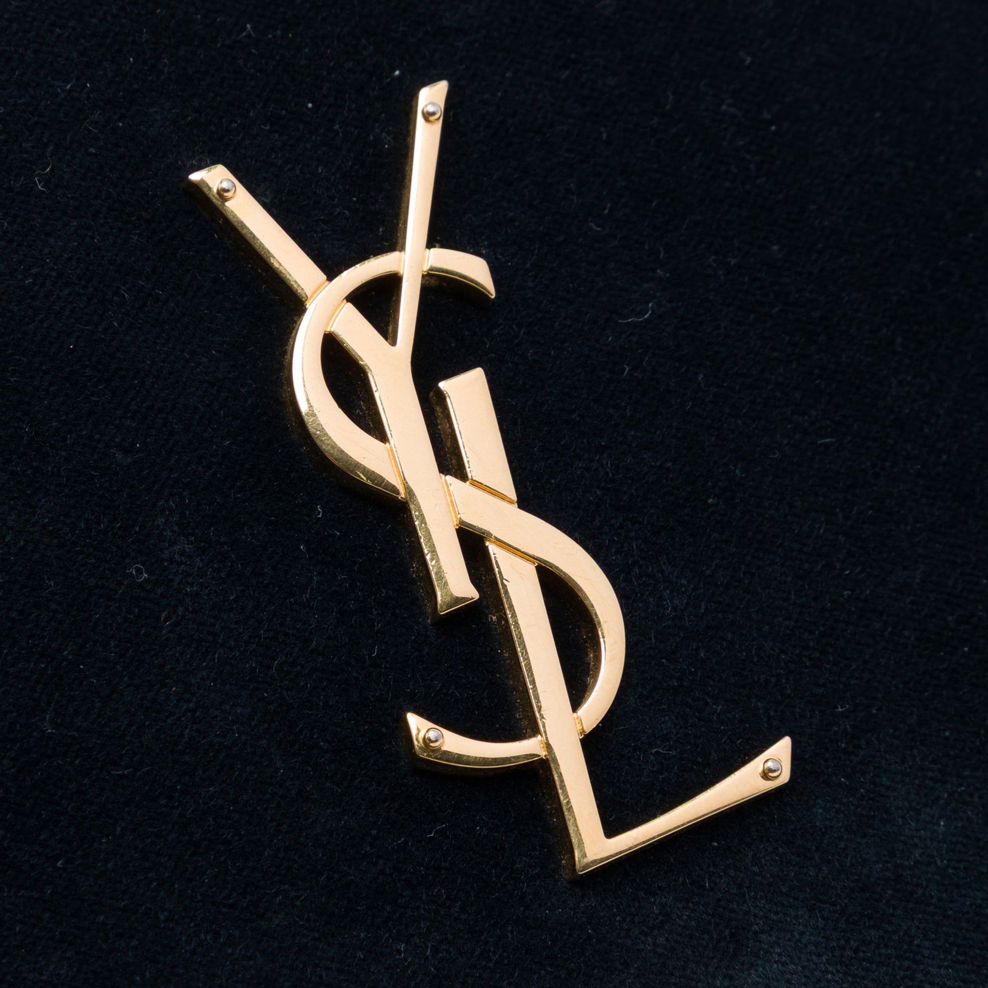 Saint Laurent Suede Monogram Kate Chain Wallet