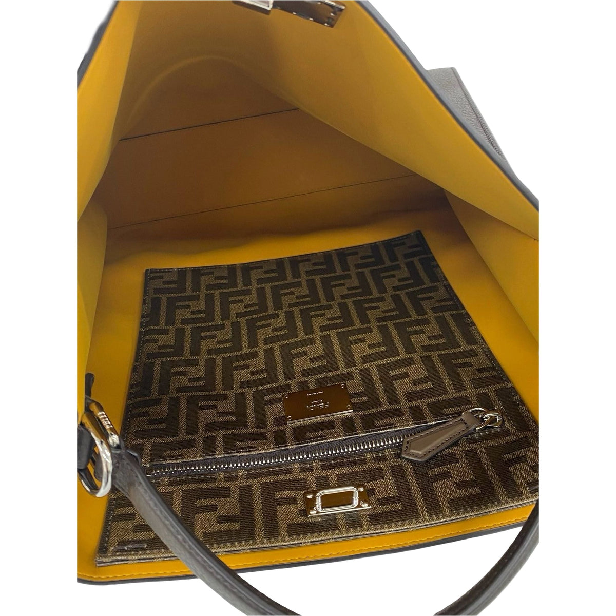 Fendi Large Leather Peekaboo X-Lite — Brown