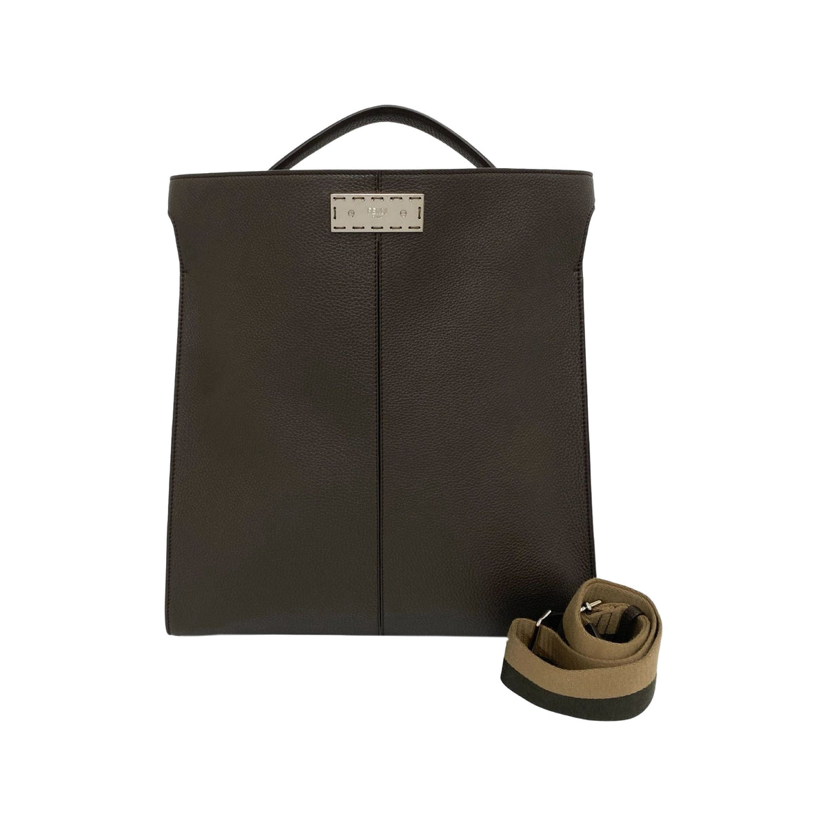Fendi Large Leather Peekaboo X-Lite — Brown