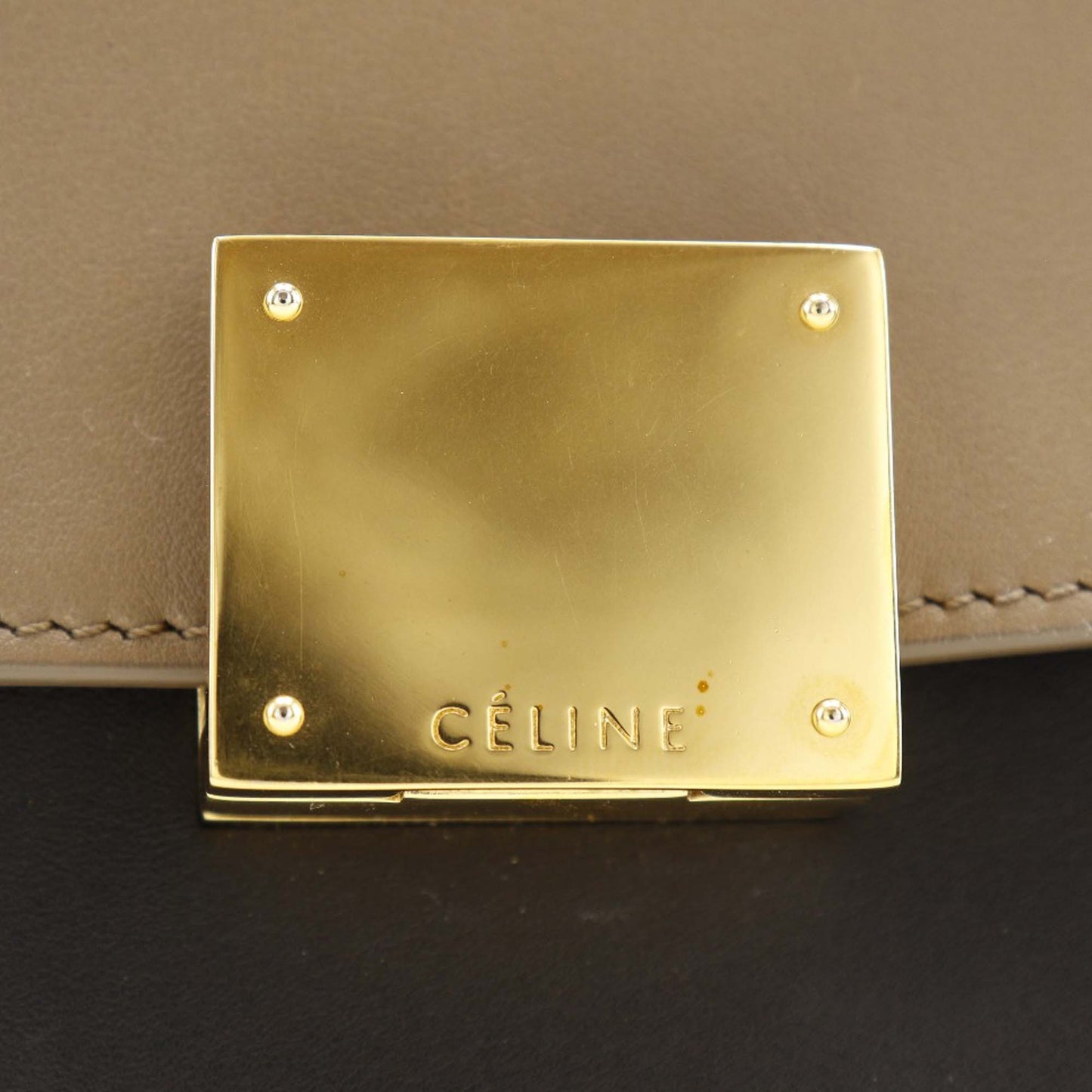 Celine Small Tricolor Leather Trapeze Satchel