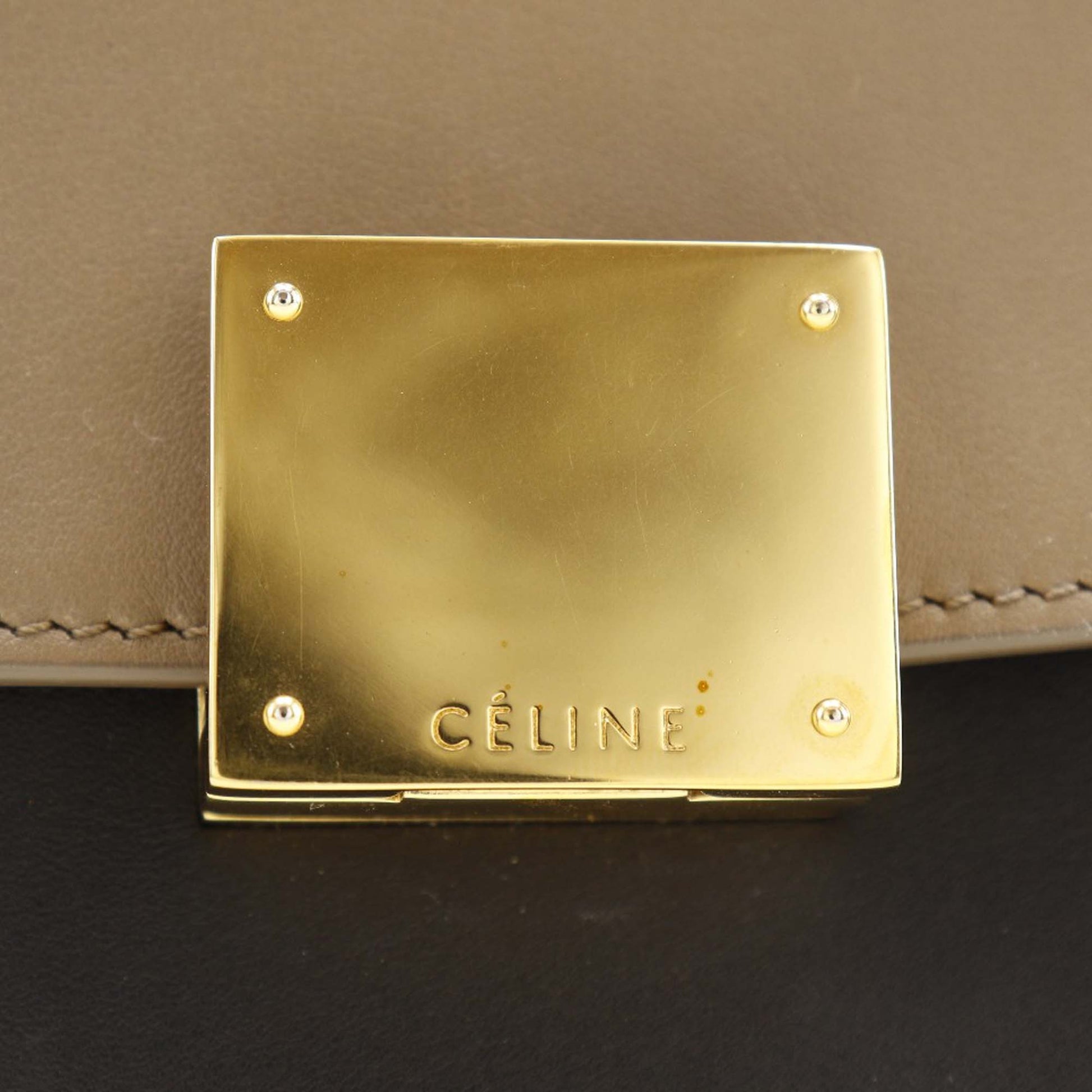 Celine Small Tricolor Leather Trapeze Satchel