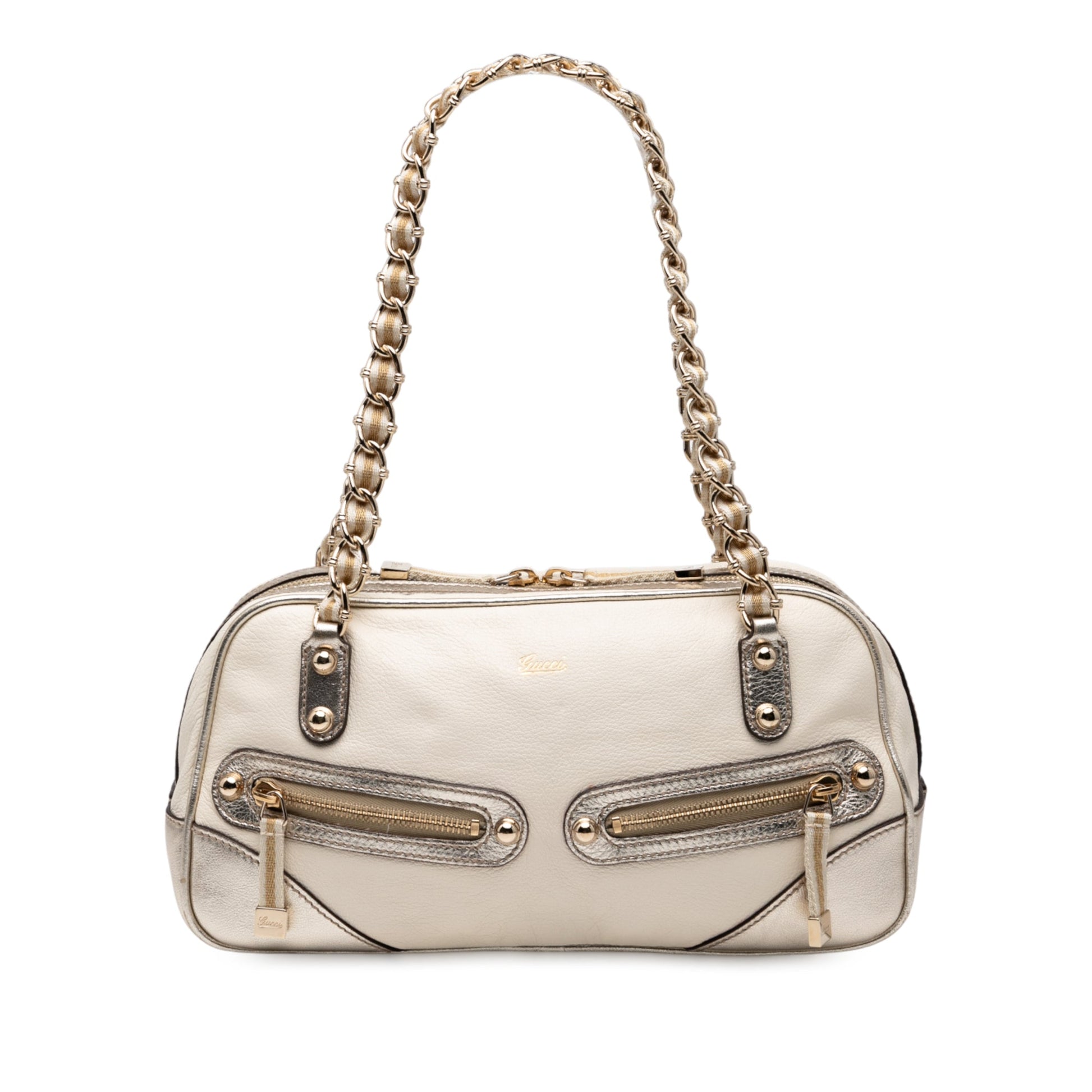 Gucci Small Leather Web Capri Shoulder Bag