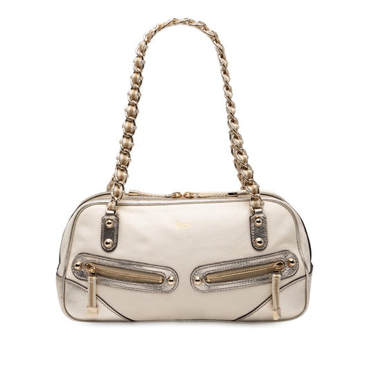 Gucci Small Leather Web Capri Shoulder Bag