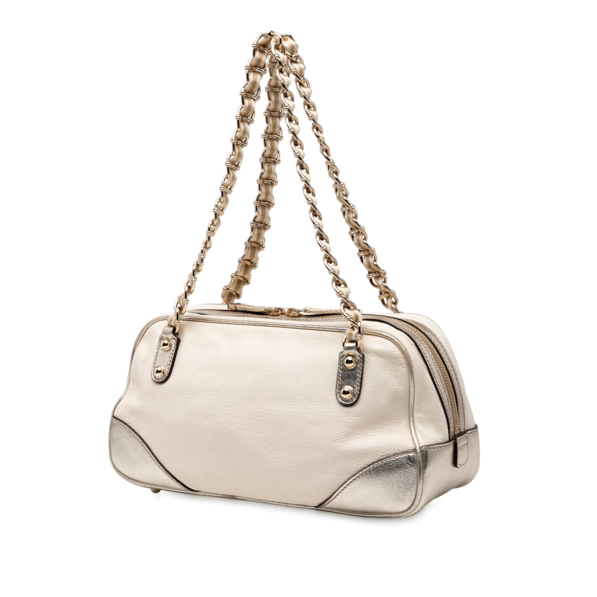 Gucci Small Leather Web Capri Shoulder Bag