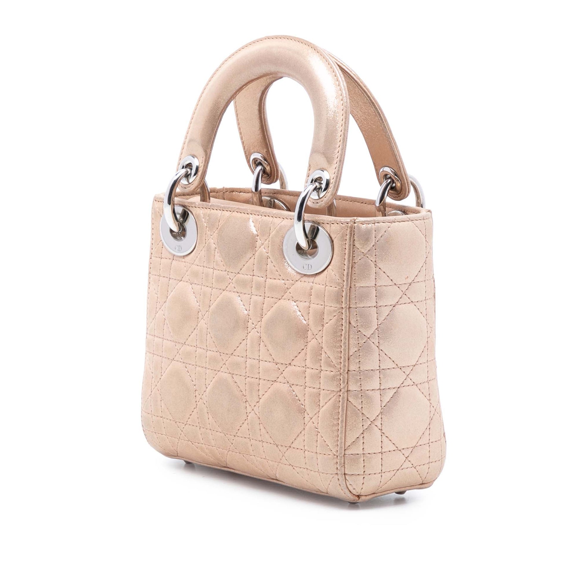 Dior Mini Iridescent Lambskin Cannage Lady Dior