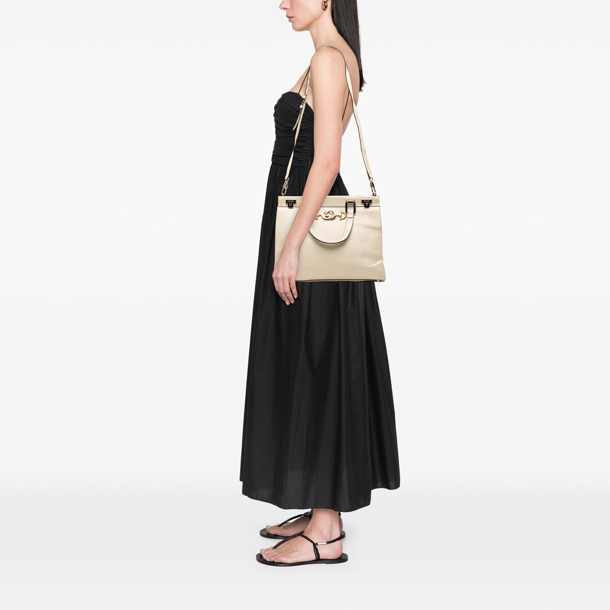 Gucci Medium Calfskin Zumi Top Handle Bag