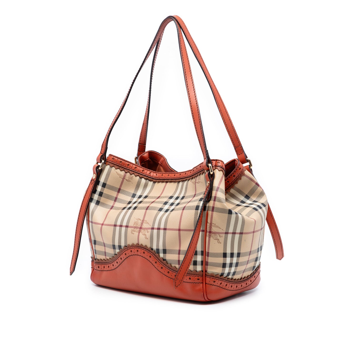 Small Haymarket Check Coated Canvas Brogue Tassel Tote