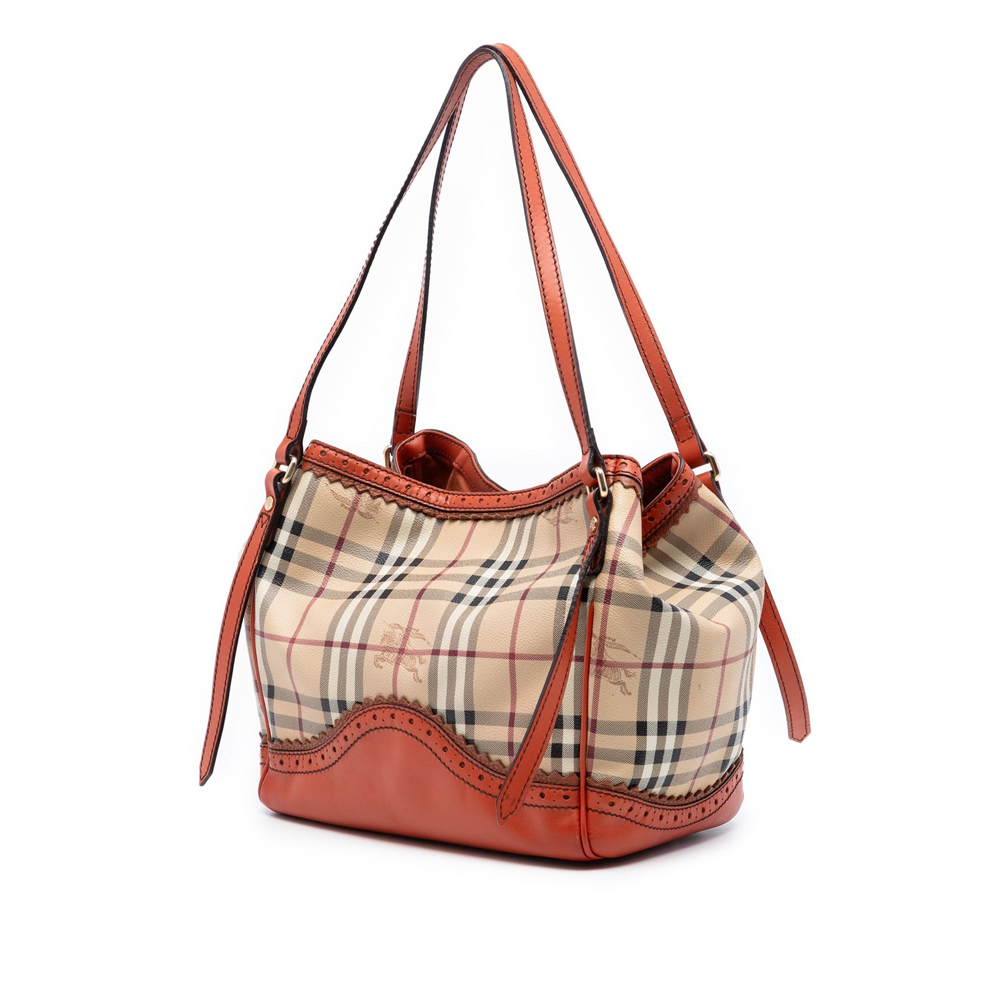 Small Haymarket Check Coated Canvas Brogue Tassel Tote