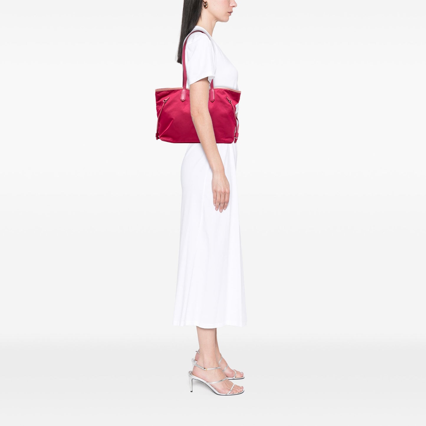 Saffiano Trimmed Tessuto Open Convertible Tote