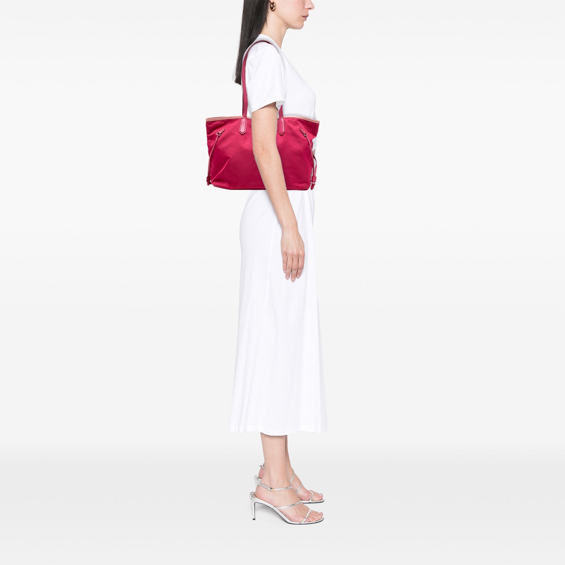 Saffiano Trimmed Tessuto Open Convertible Tote
