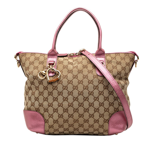Gucci GG Canvas Heart Bit Satchel
