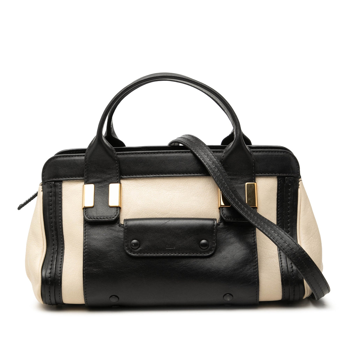 Chloé Small Bicolor Leather Alice Satchel