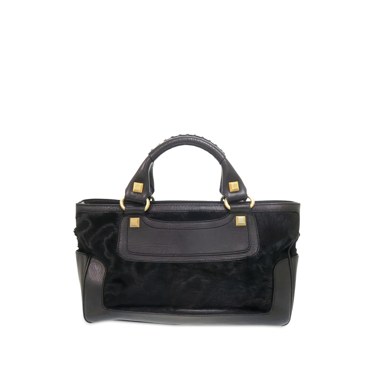 Celine Pony Hair Boogie Handbag — Black