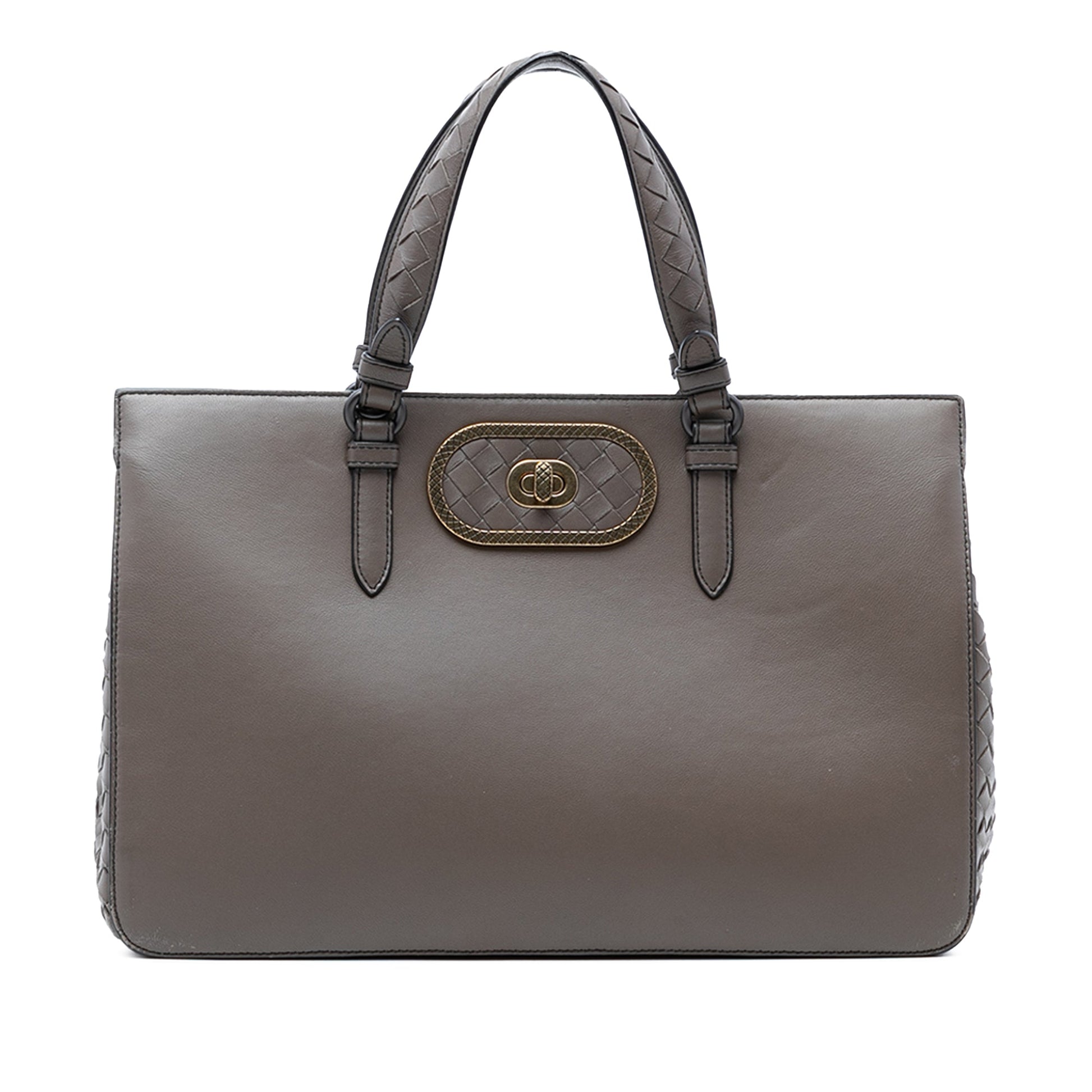 Bottega Veneta Intrecciato Trimmed Leather Ellittica Tote