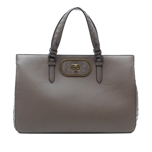 Bottega Veneta Intrecciato Trimmed Leather Ellittica Tote
