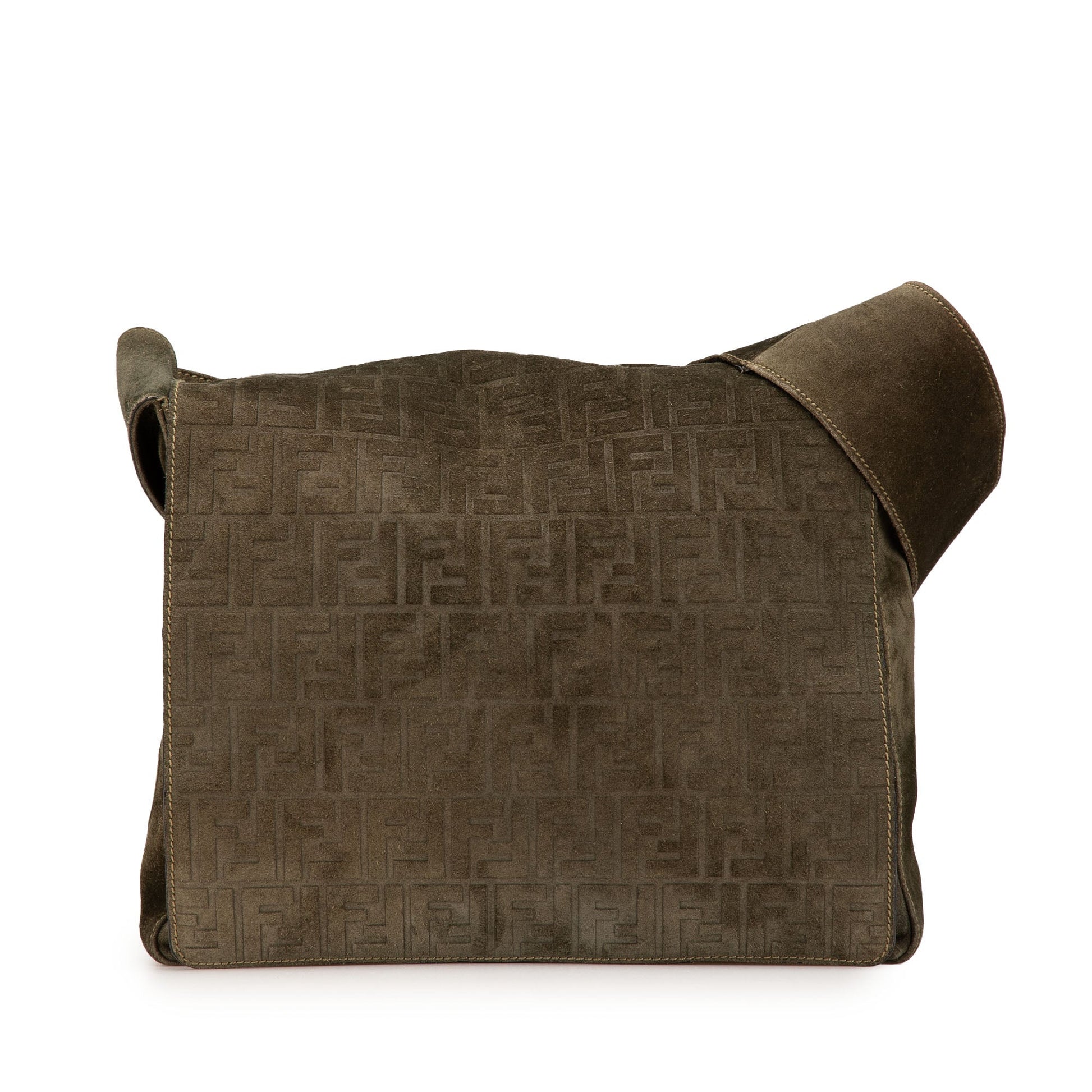 Fendi Zucca Suede Messenger Bag