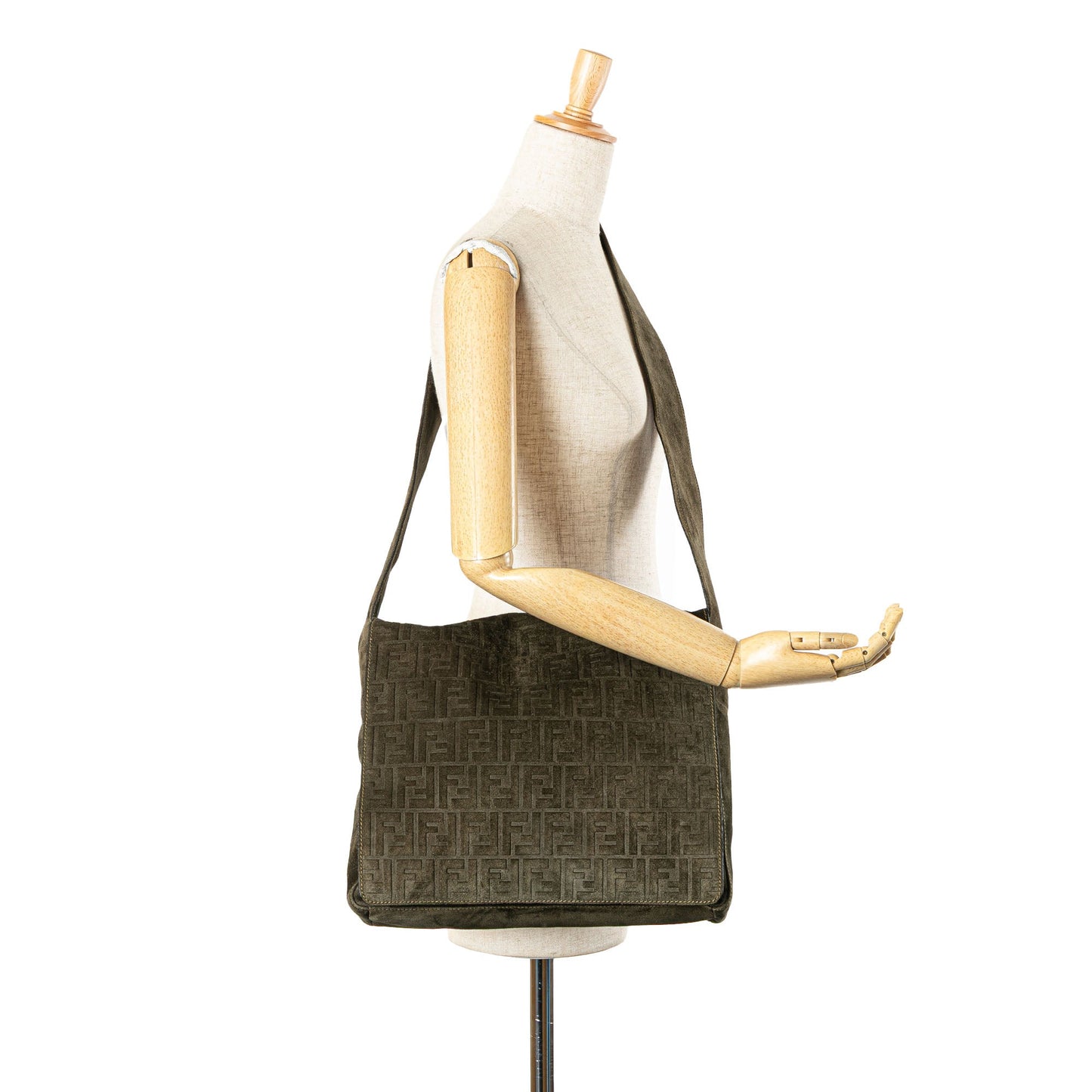 Fendi Zucca Suede Messenger Bag