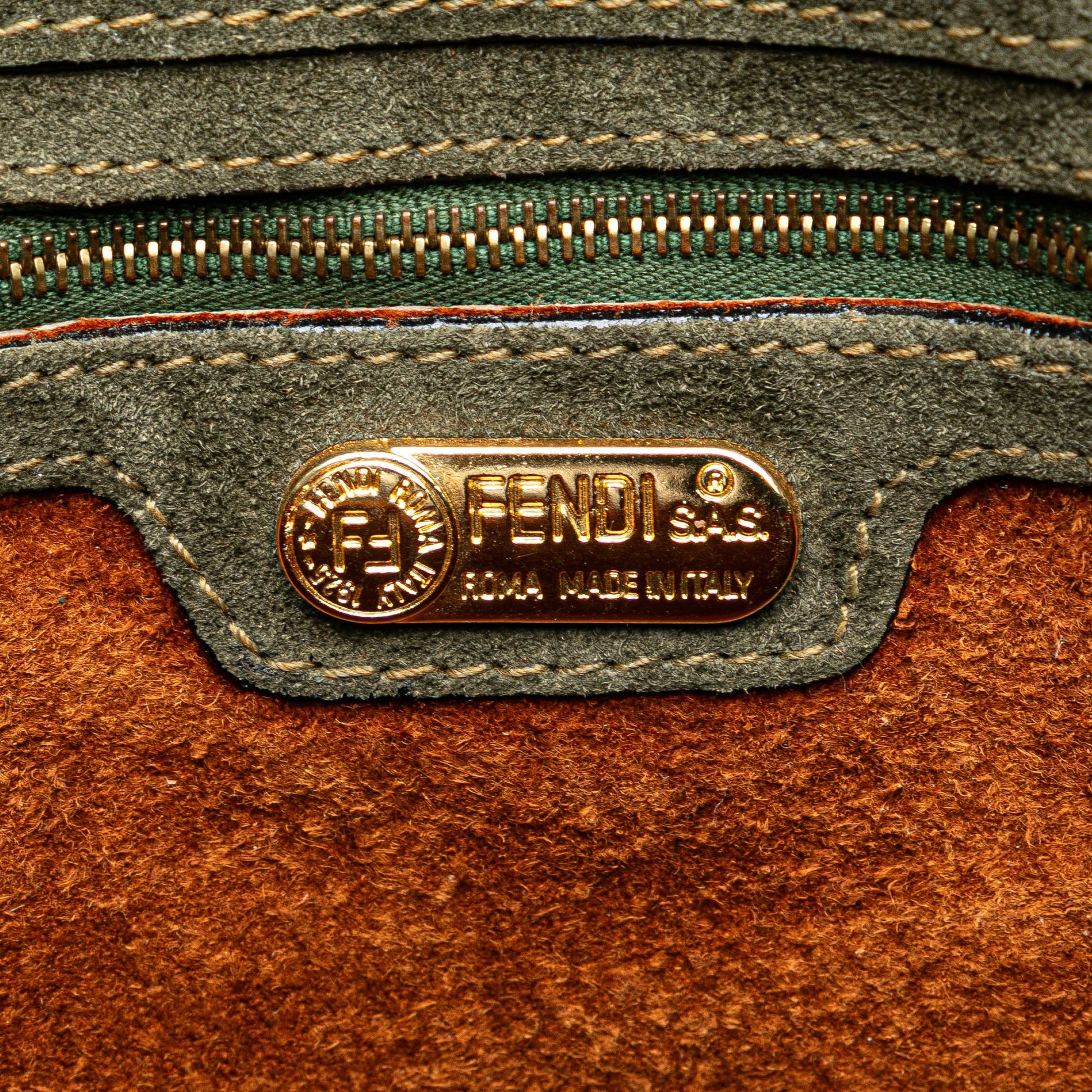 Fendi Zucca Suede Messenger Bag