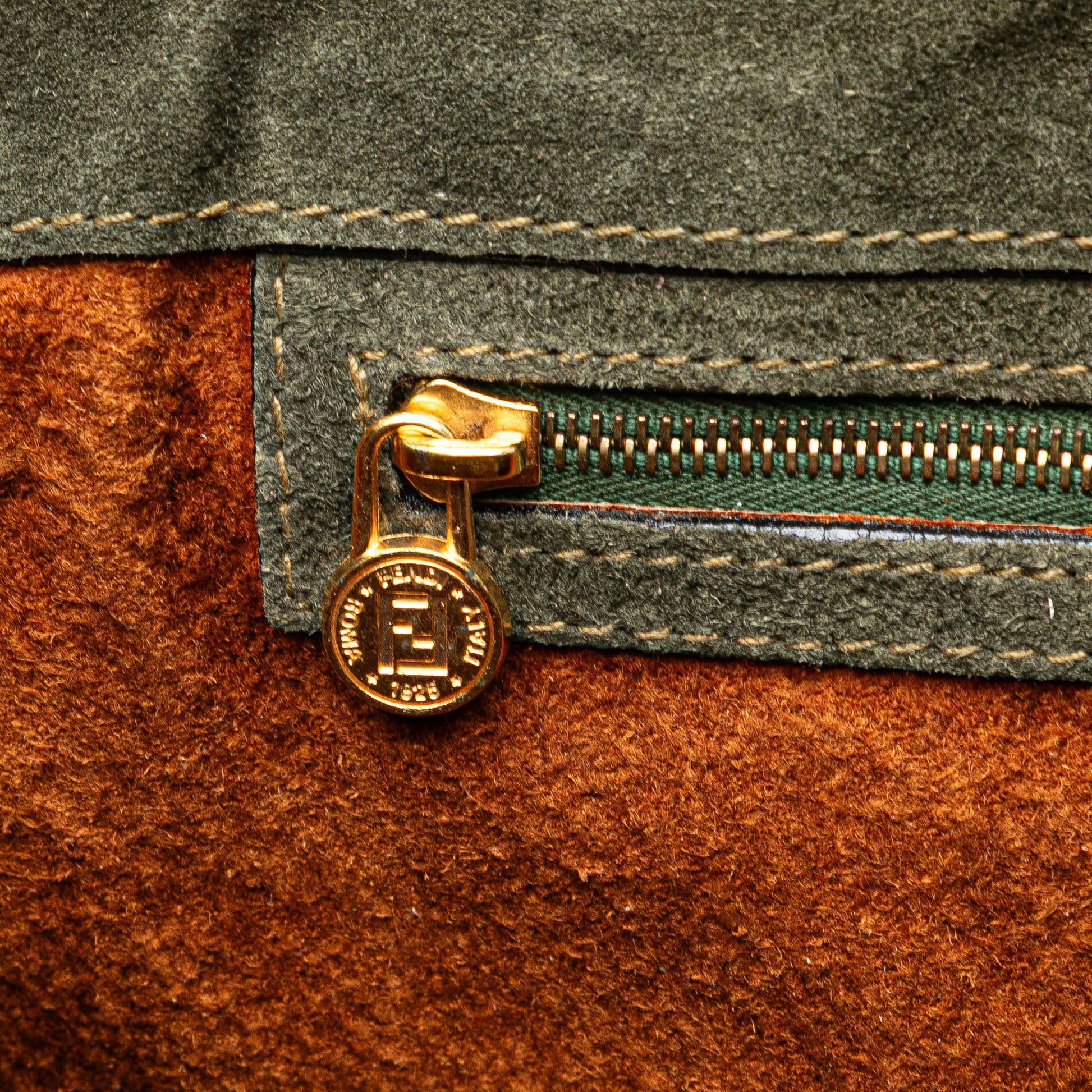 Fendi Zucca Suede Messenger Bag