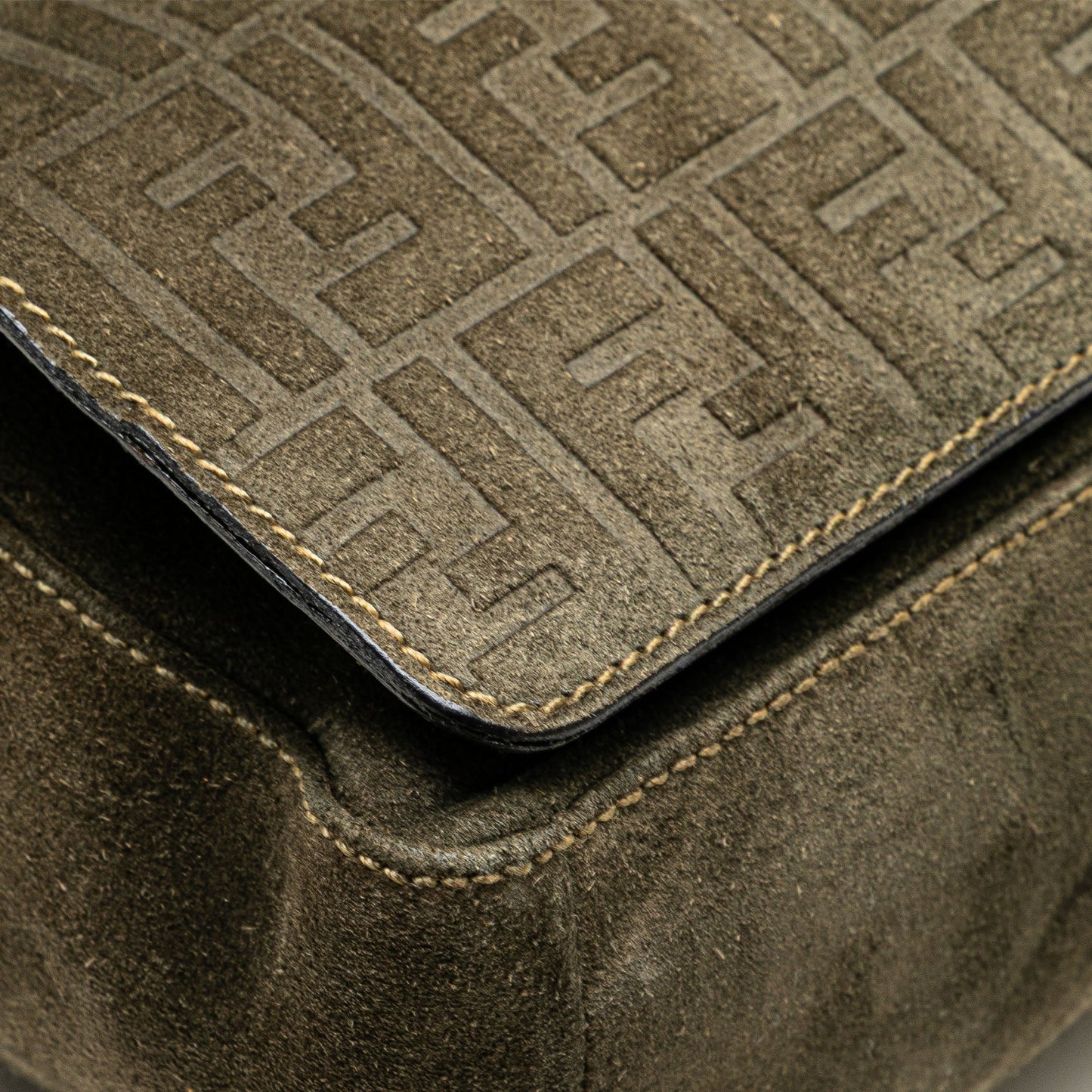 Fendi Zucca Suede Messenger Bag